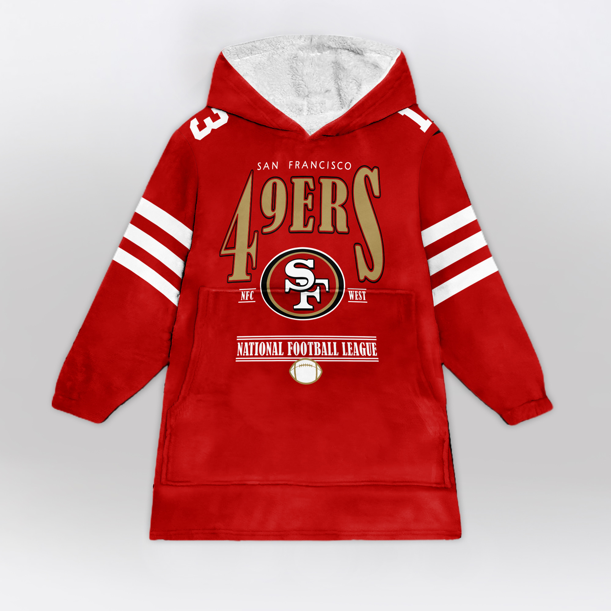 Adult 13 San Francisco 49ers Football Unisex Blanket Hoodie