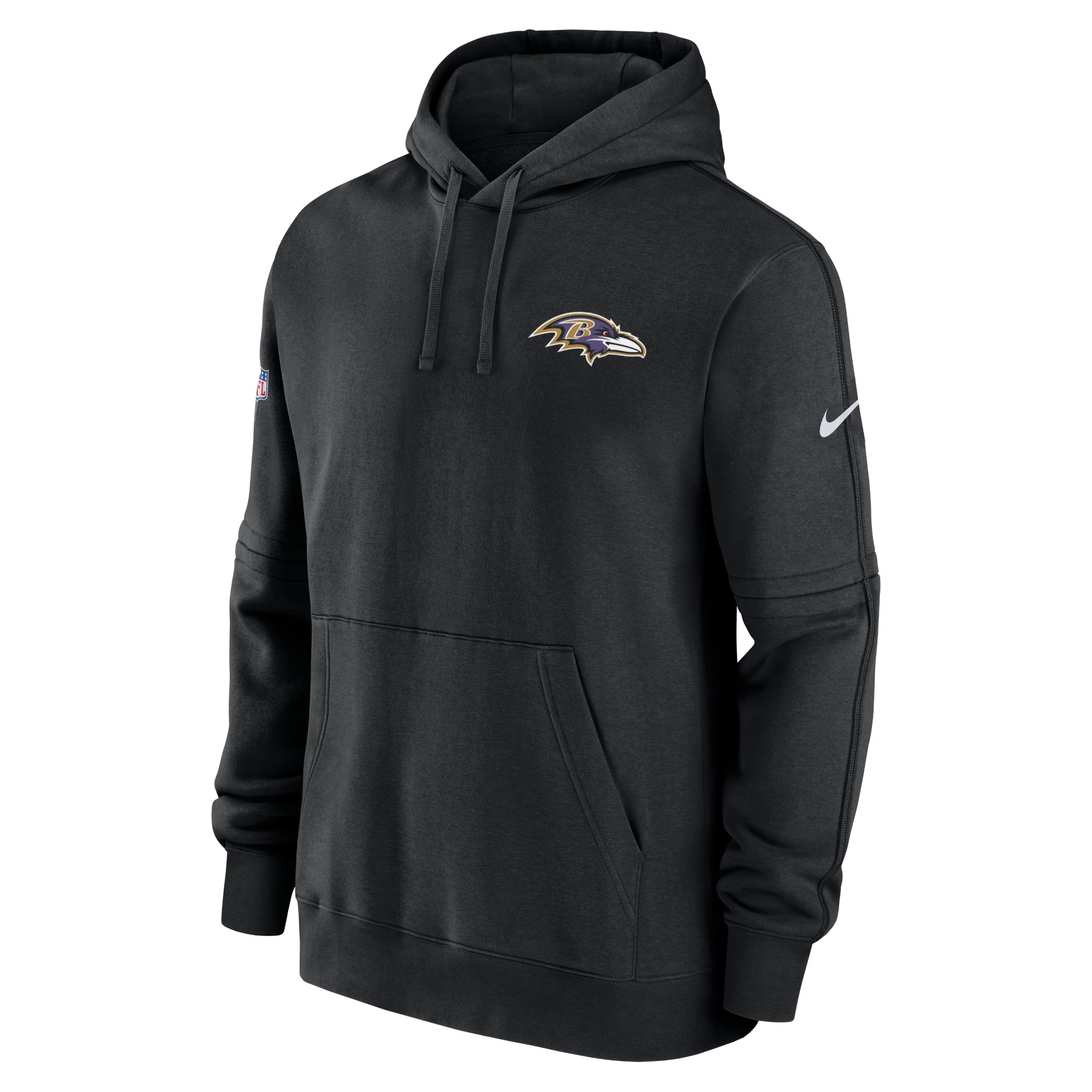 Baltimore Ravens  Sideline Club Fleece Pullover Hoodie - Black
