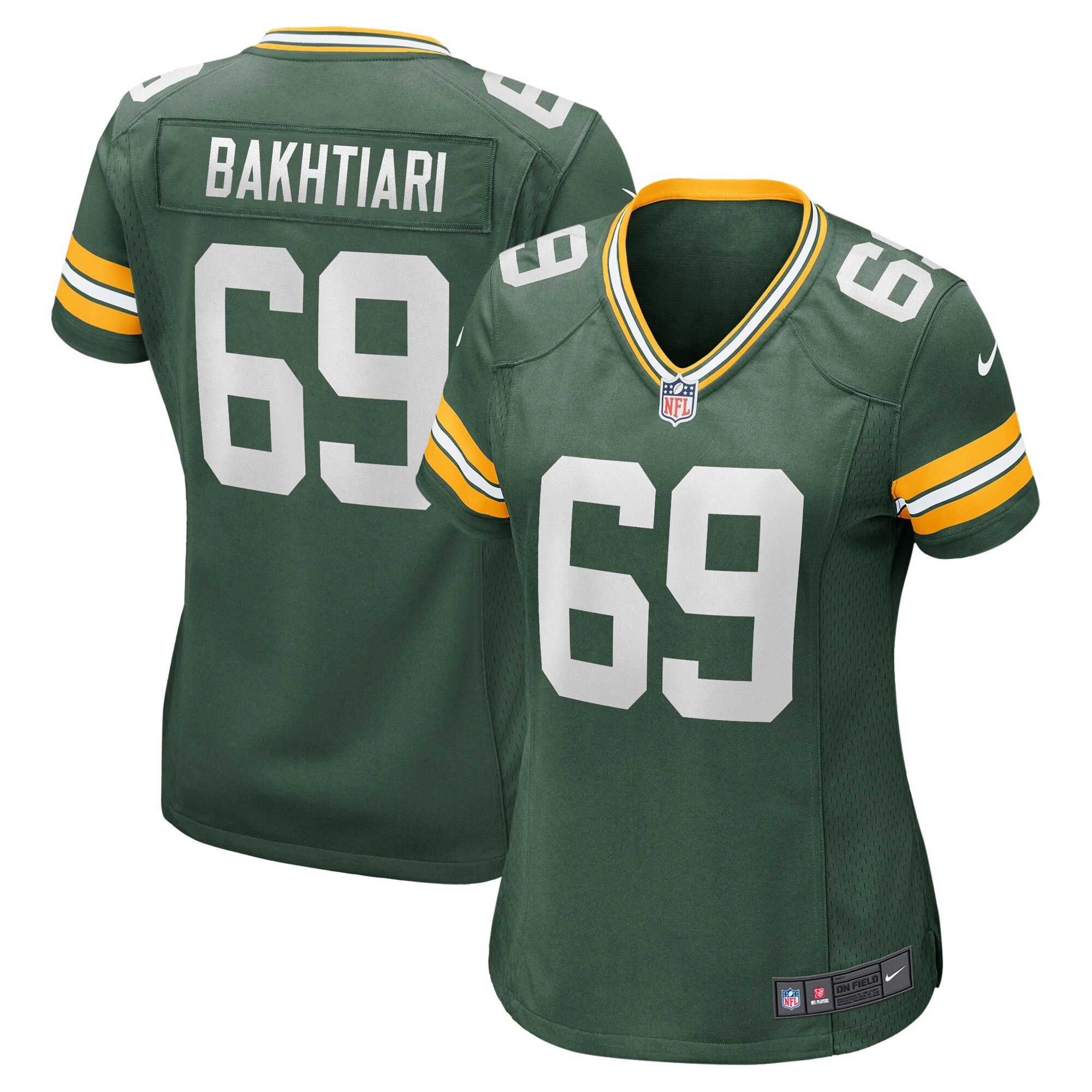 David Bakhtiari Green Bay Packers  Women's Game Player Jersey - Green