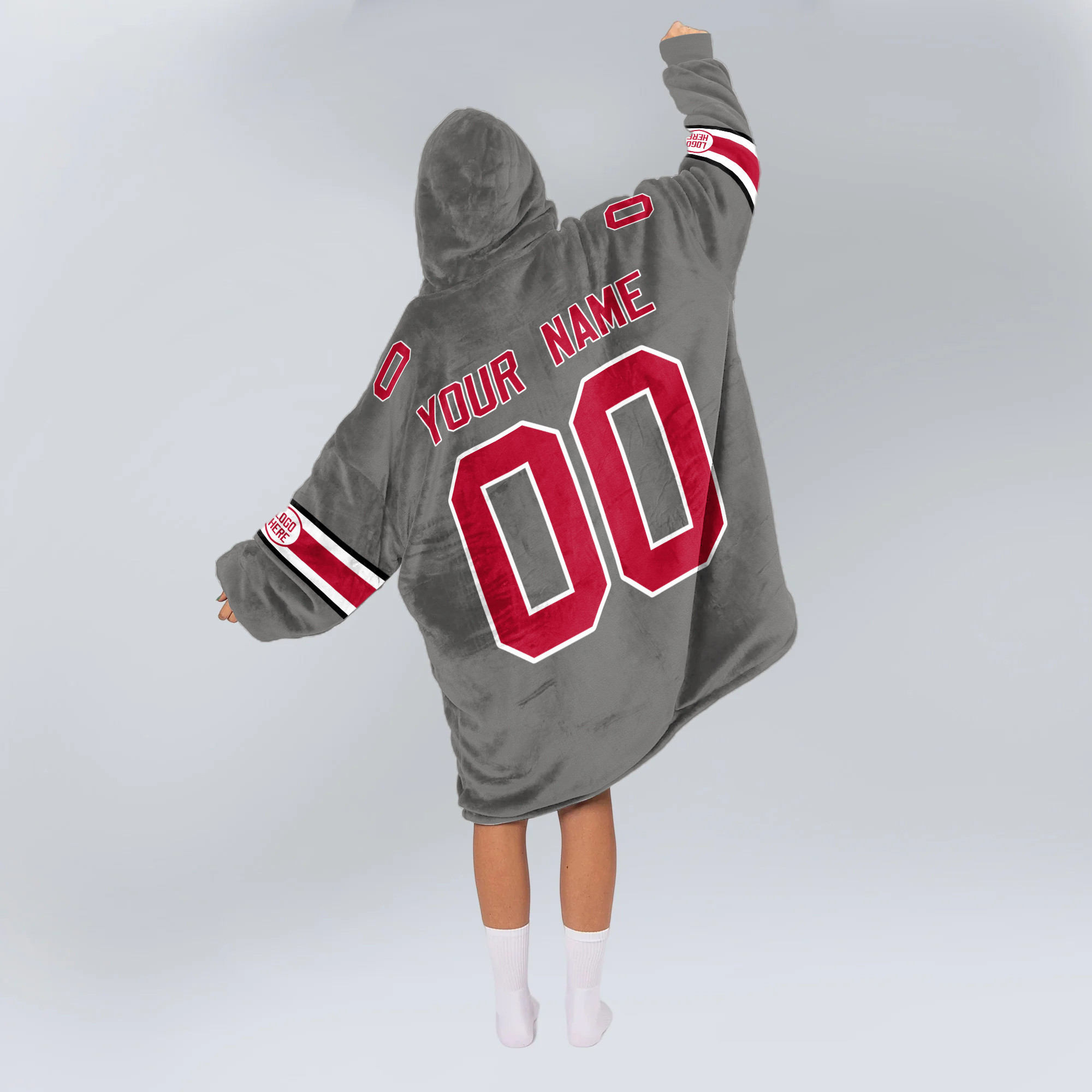 Adult Custom Blanket Hoodie Ohio State Inspired Color