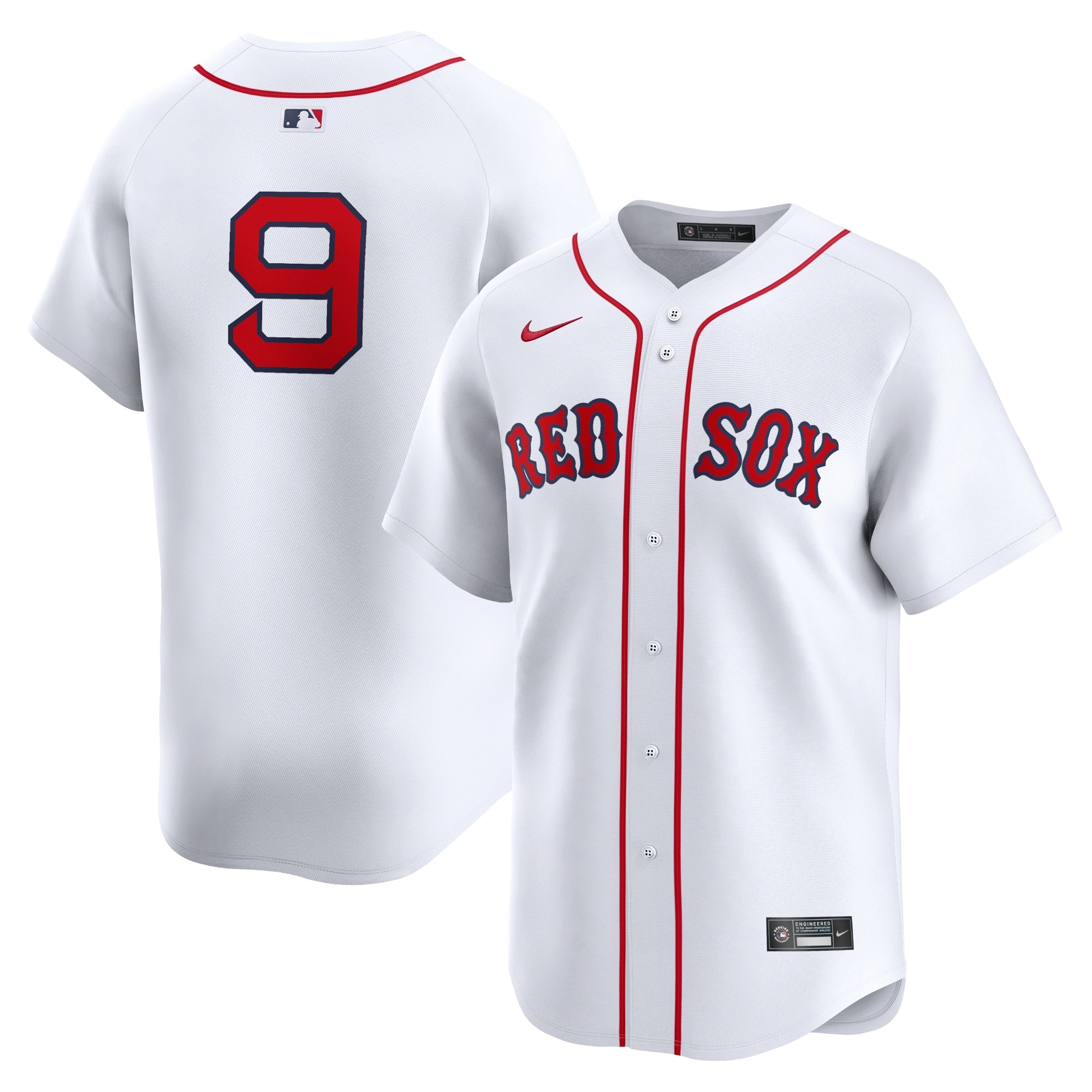 Men's Boston Red Sox #9 Ted Williams  White Home Limited Player Jersey