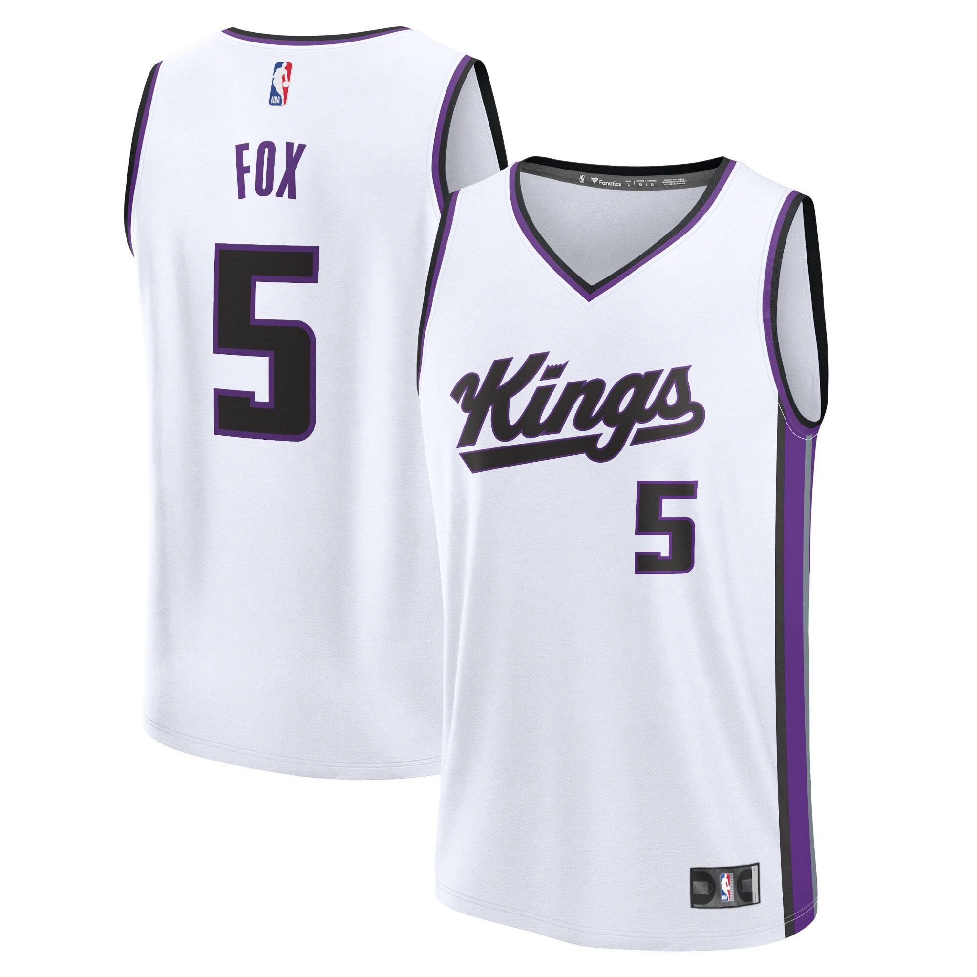 Men's Sacramento Kings De'Aaron Fox  White 2023/24 Fast Break Replica Jersey - Association Edition