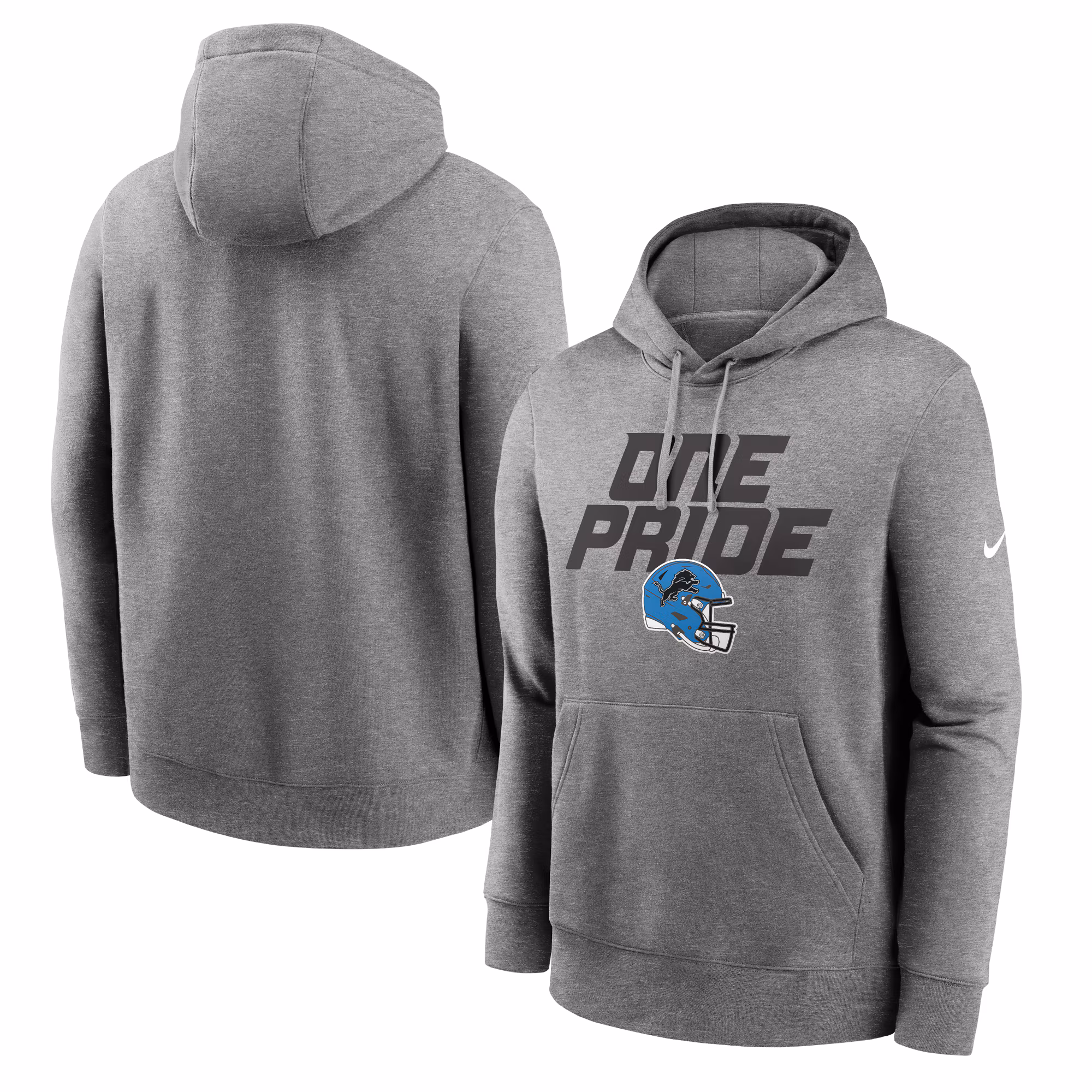 Detroit Lions Club Logo Pullover Hoodie - Heather Gray