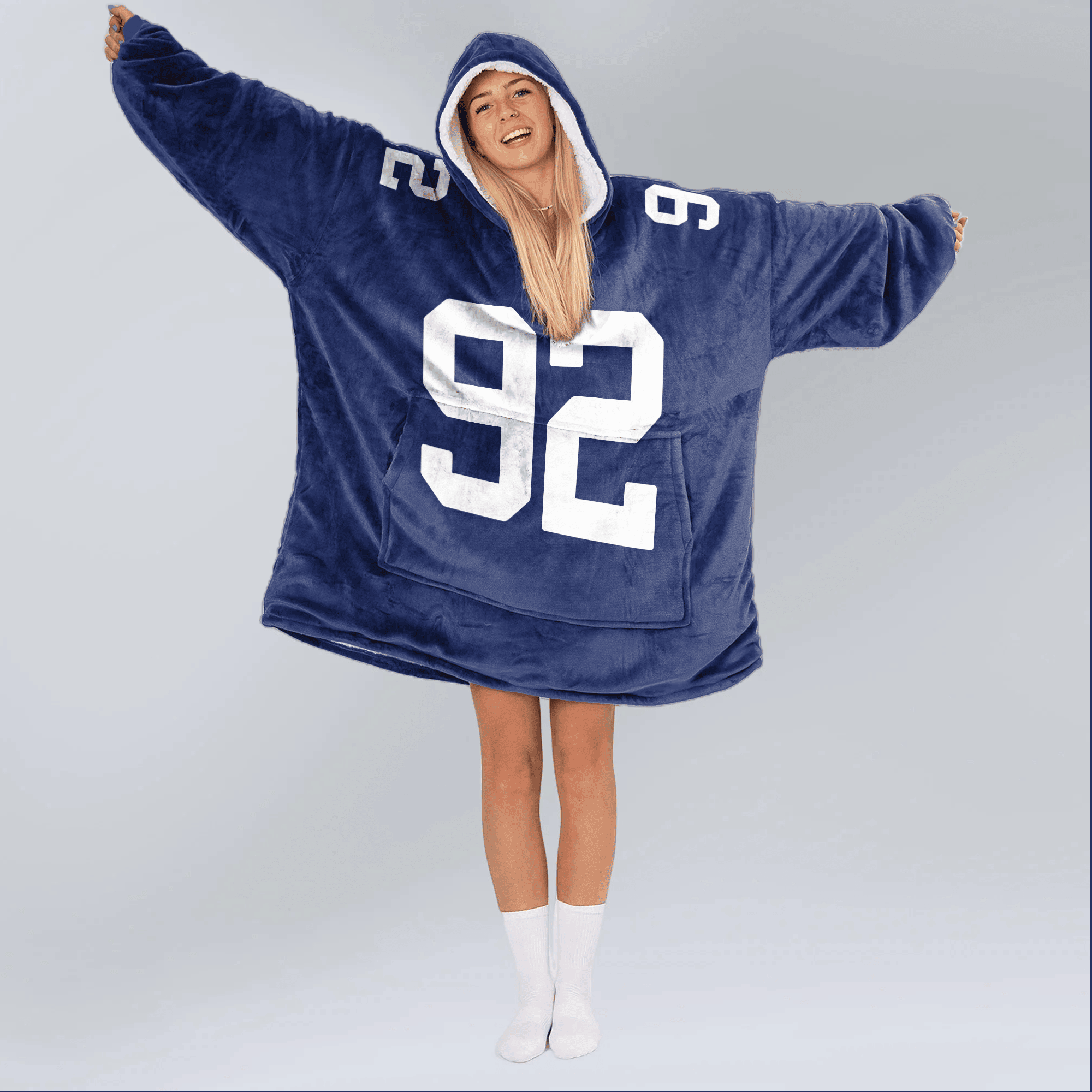 Adult 92 New York G Football Unisex Blanket Hoodie