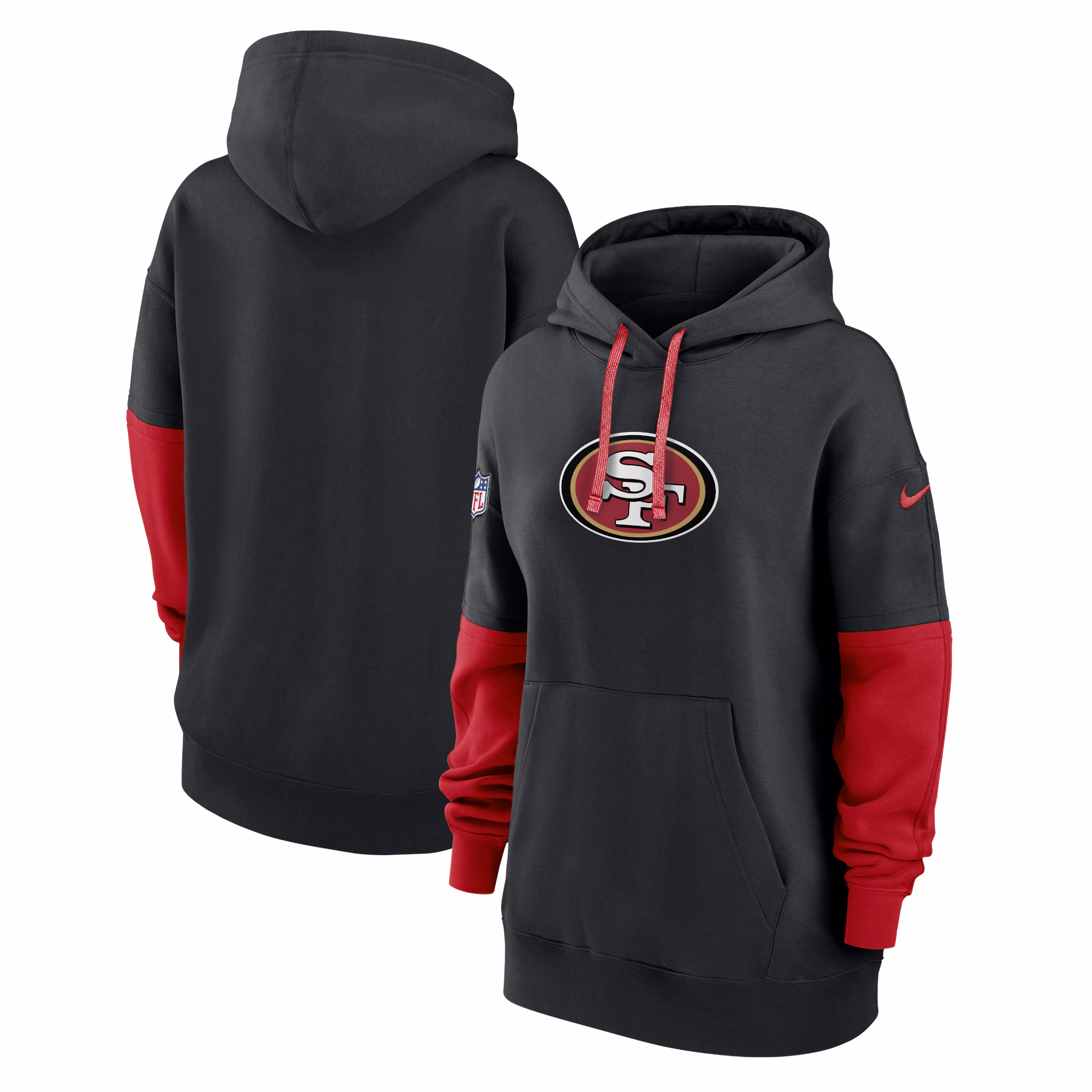 San Francisco 49ers 49ers Women's 2024 Sideline Essential Fleece Pullover Hoodie - Black