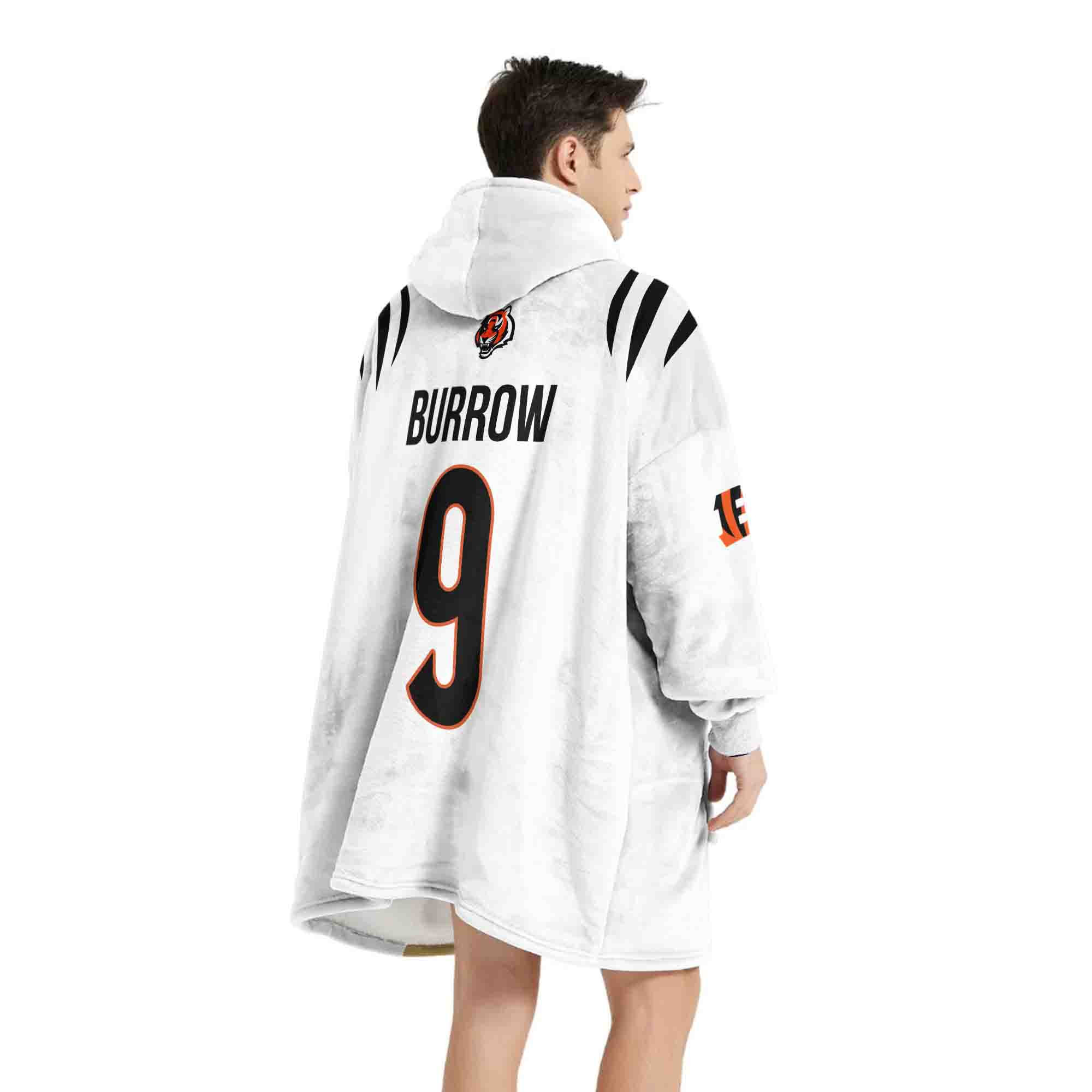 Adult J.B 9 Cincinnati Football Unisex Blanket Hoodie