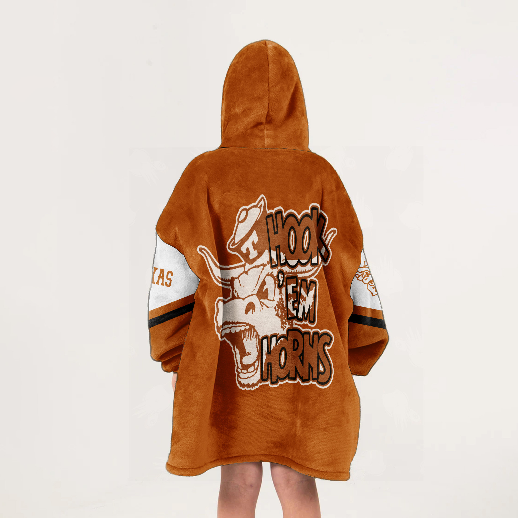 Adult Texas Longhorns Football Unisex Blanket Hoodie