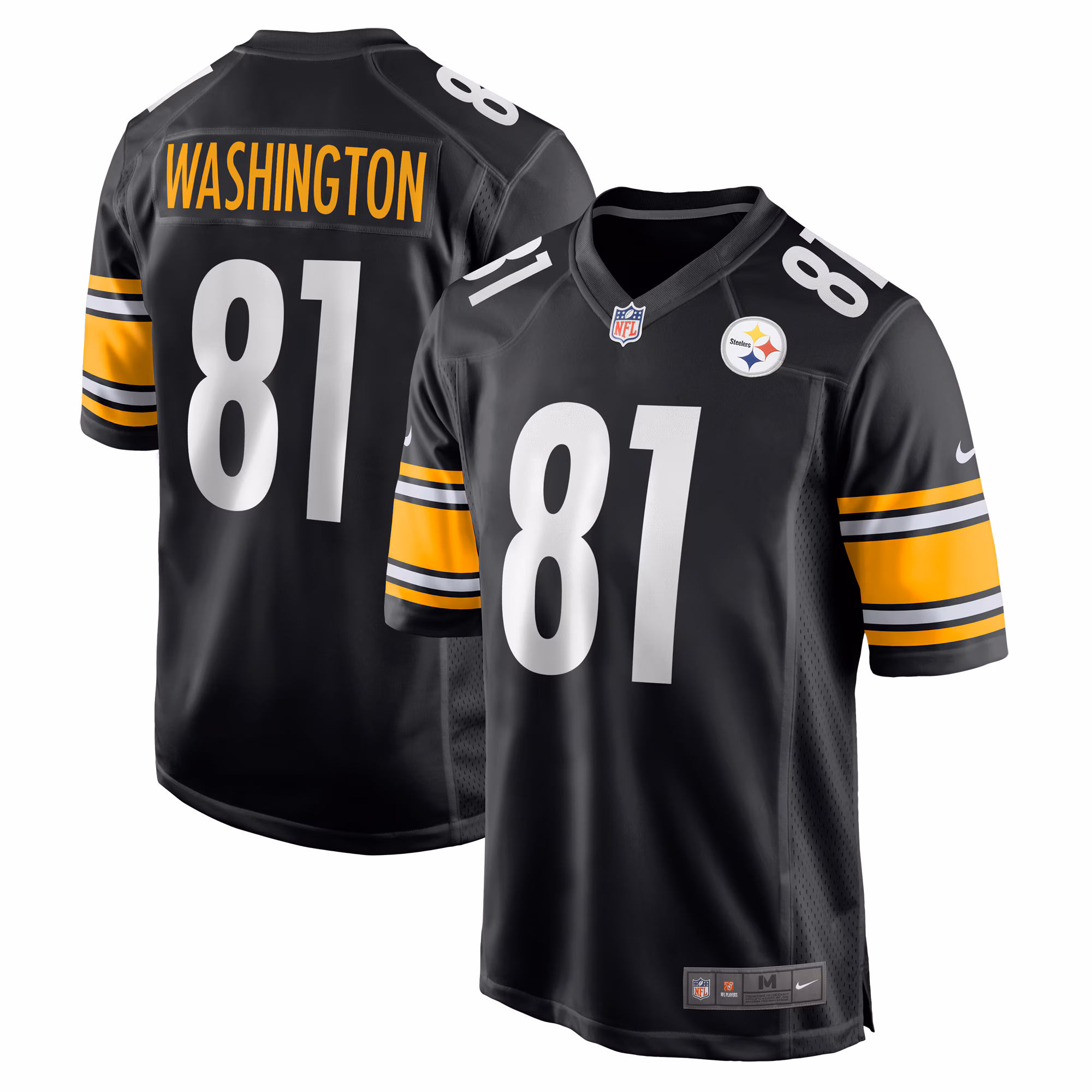 Scotty Washington Pittsburgh Steelers  Game Jersey -  Black