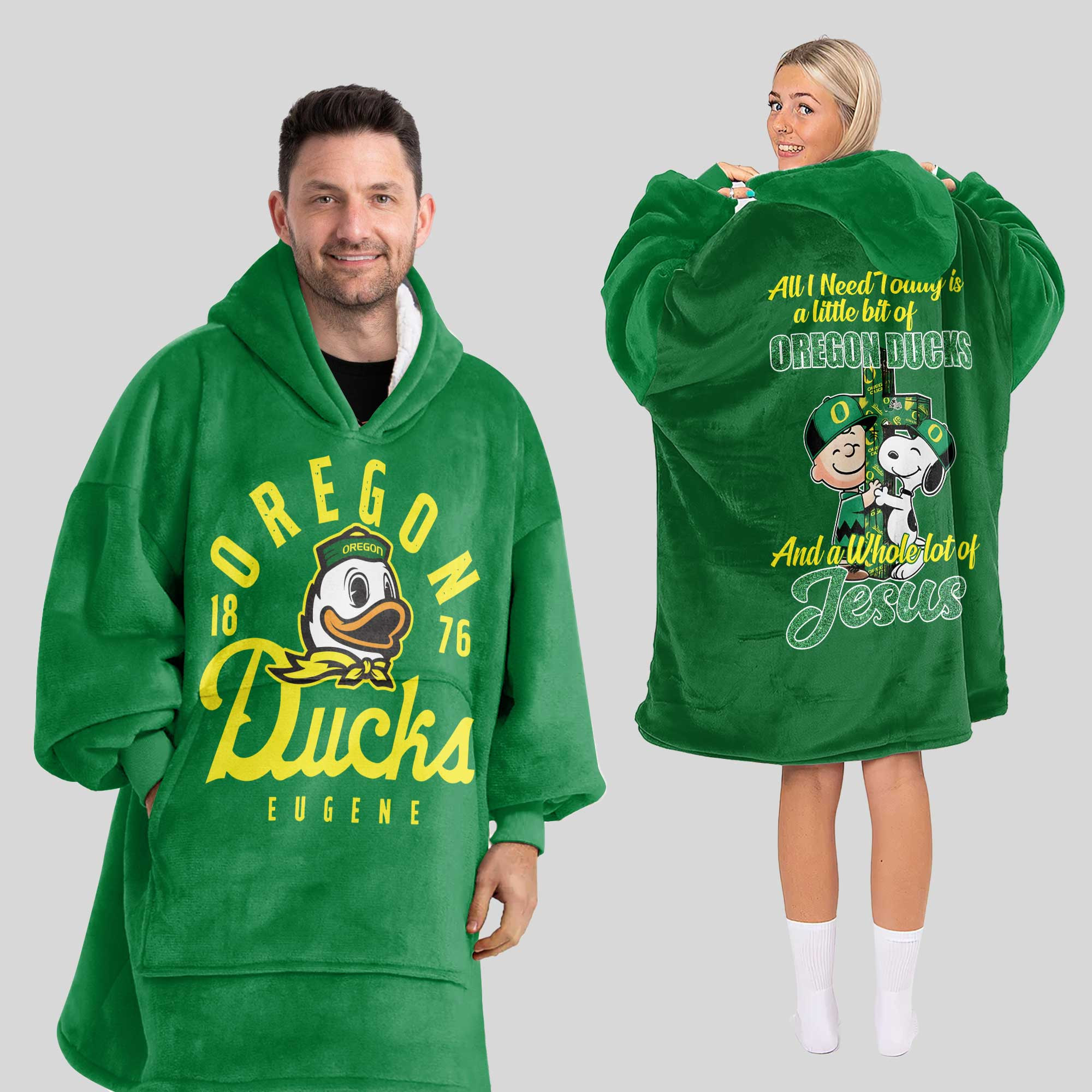 Adult Oregon Football Unisex Blanket Hoodie