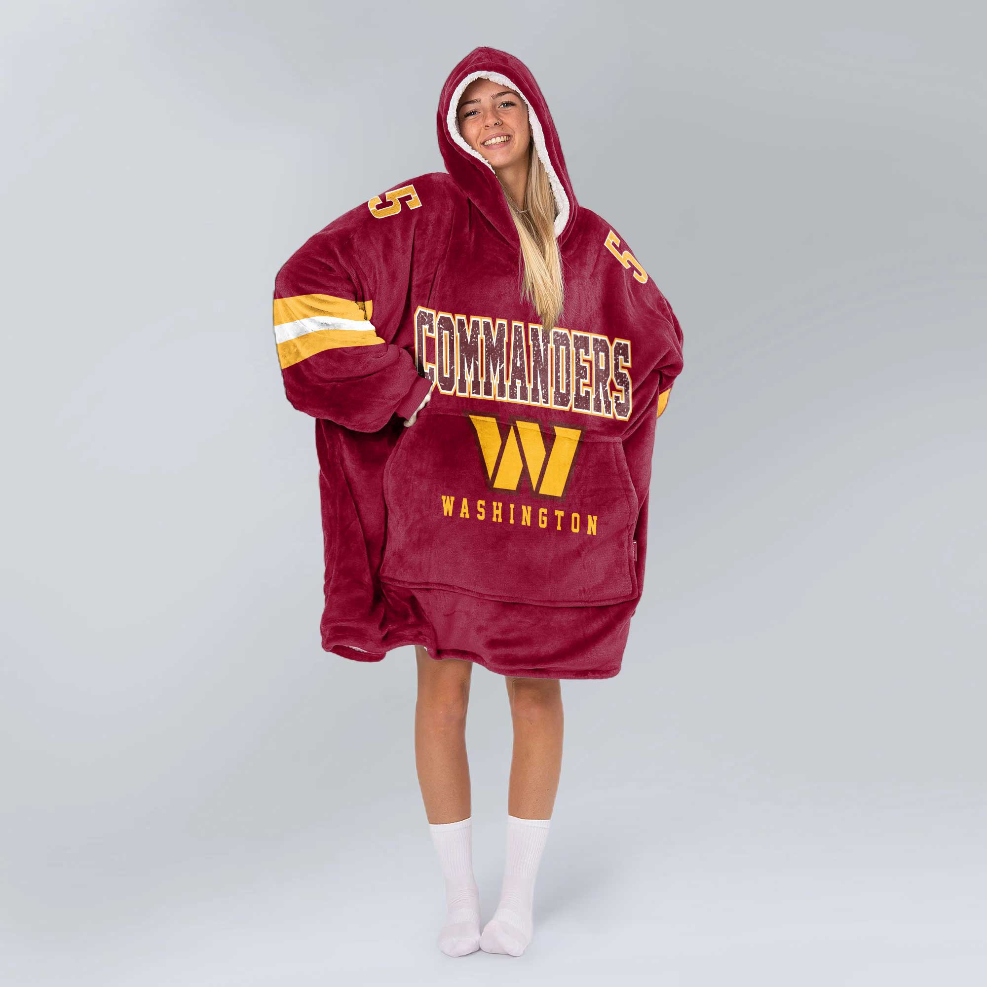 Adult 5 Washington Football Unisex Blanket Hoodie