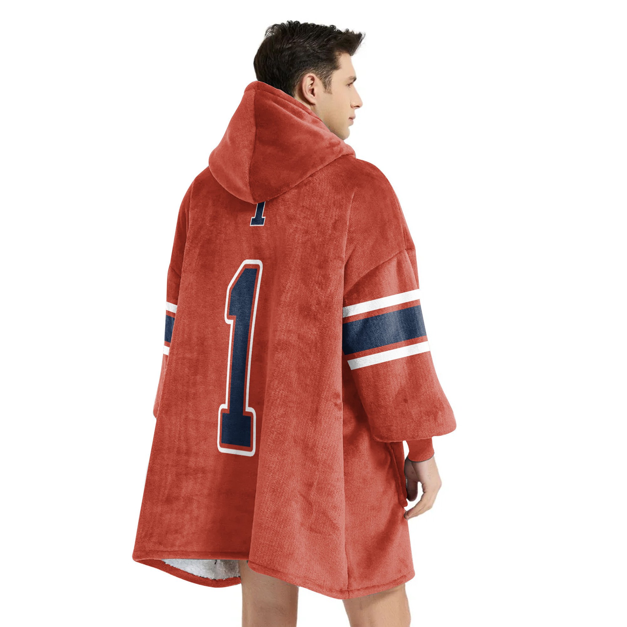 Adult #1 Illinois Football Unisex Blanket Hoodie