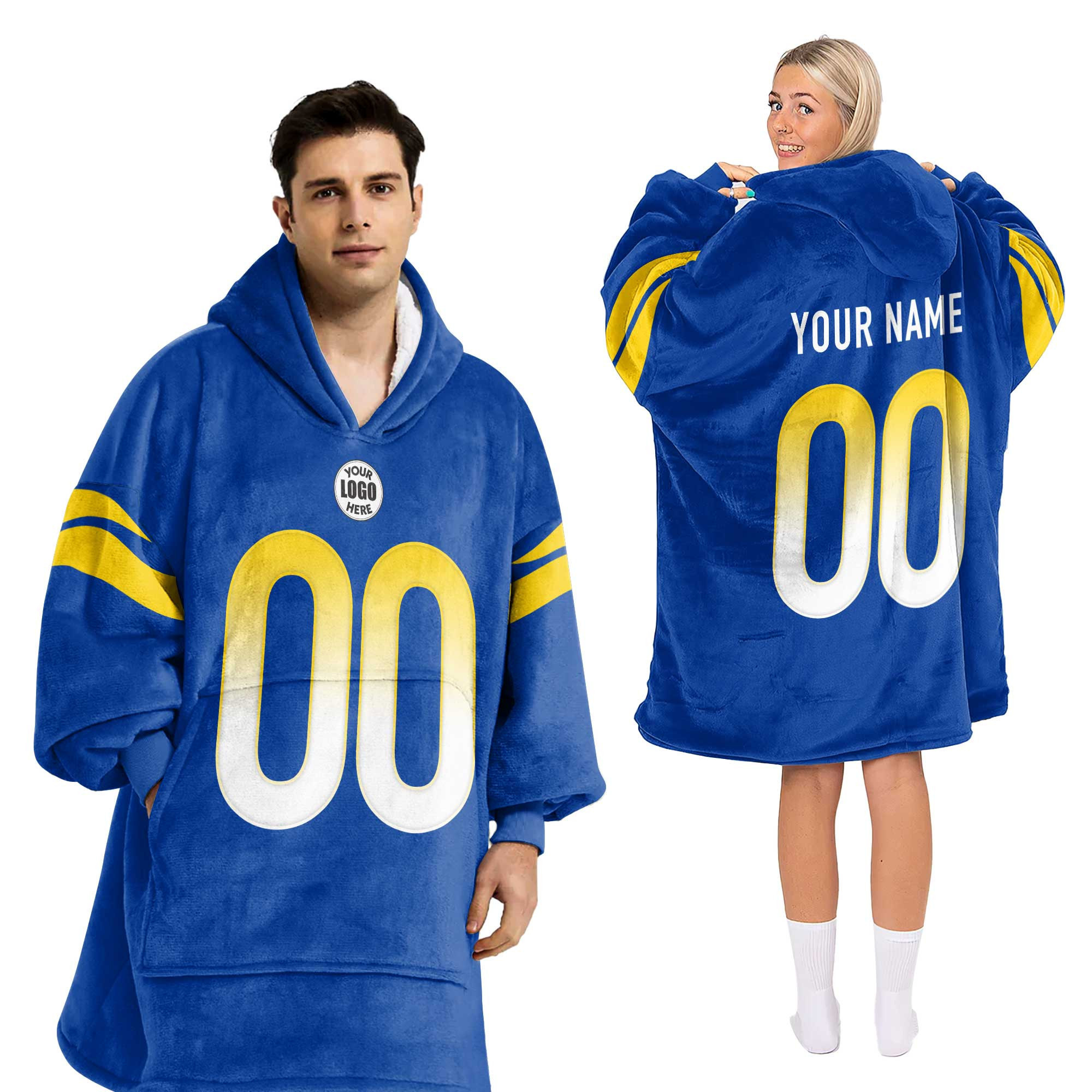 Adult Custom Blanket Hoodie Los Angeles Inspired Color
