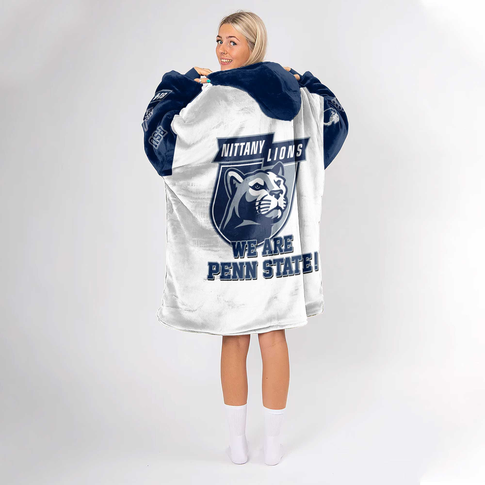 Adult Penn State Football Unisex Blanket Hoodie