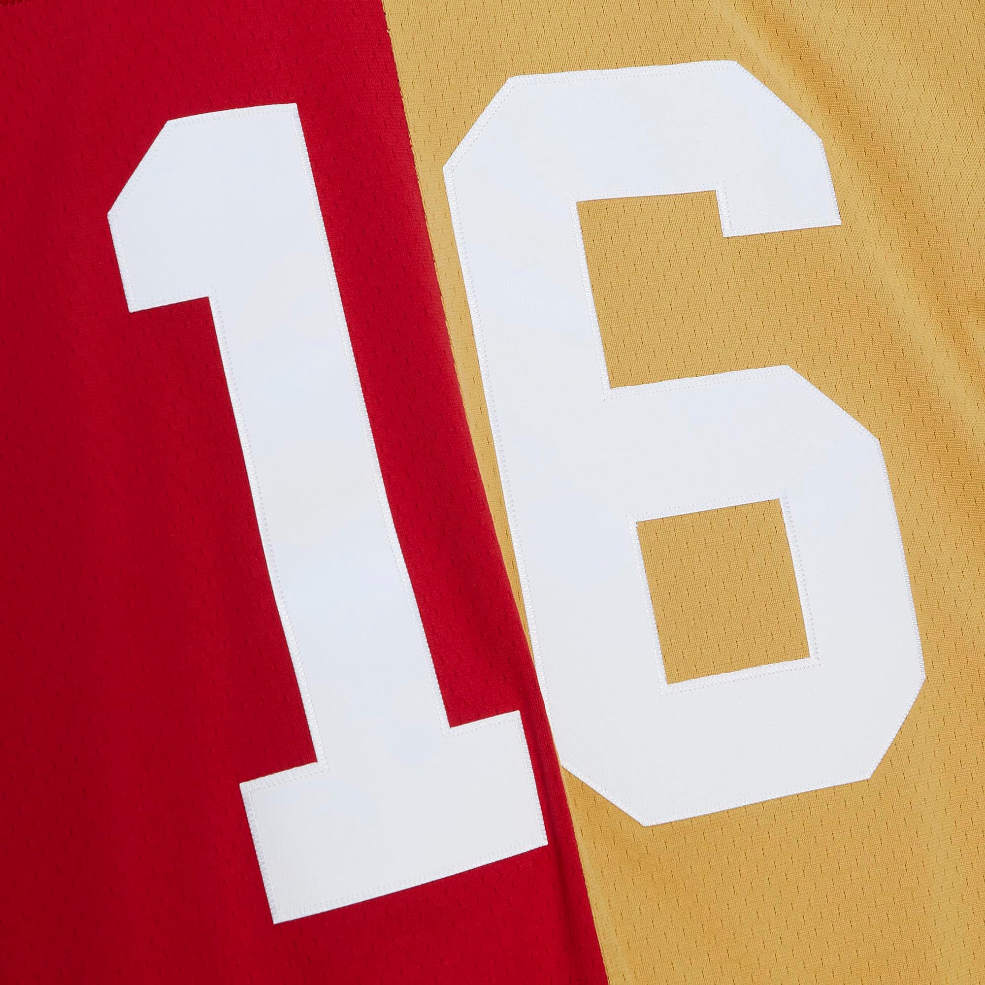 Joe Montana San Francisco 49ers 1990 Split Legacy Replica Jersey - Scarlet/Gold