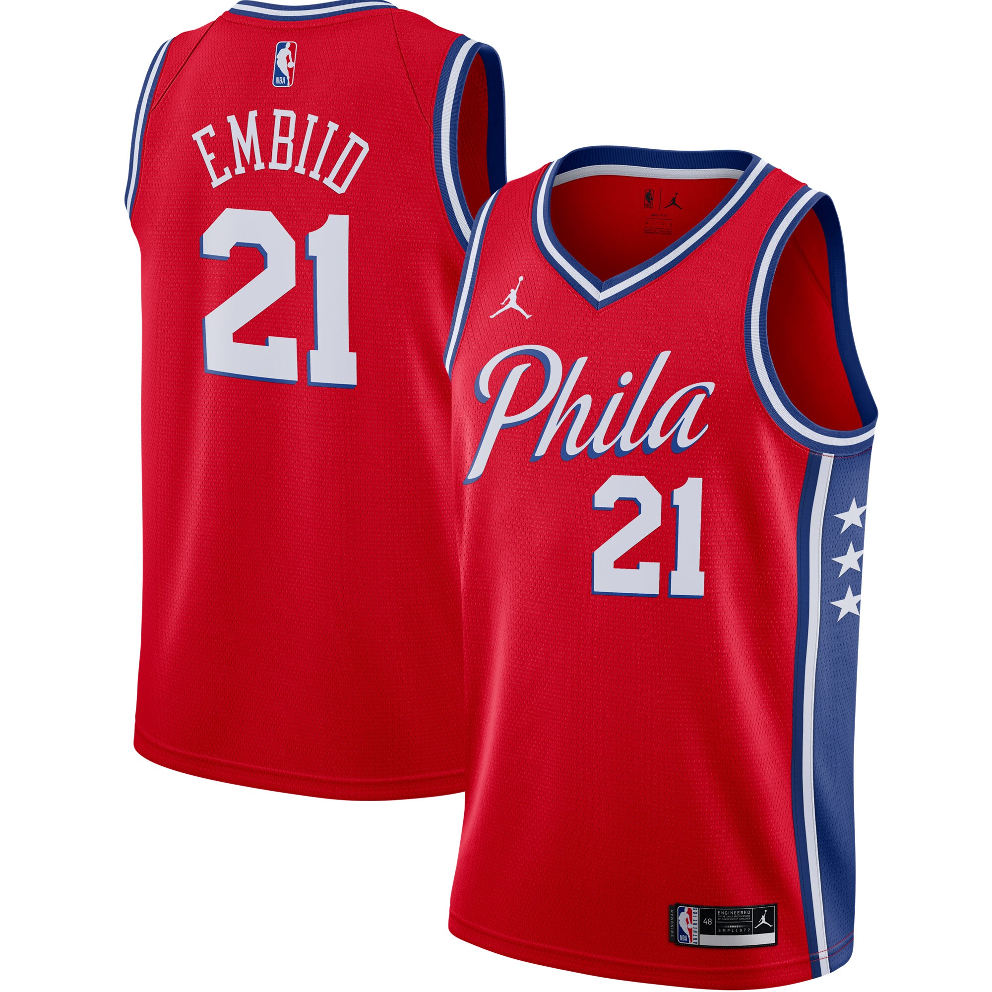 Joel Embiid Philadelphia 76ers  2020/21 Swingman Jersey - Statement Edition - Red