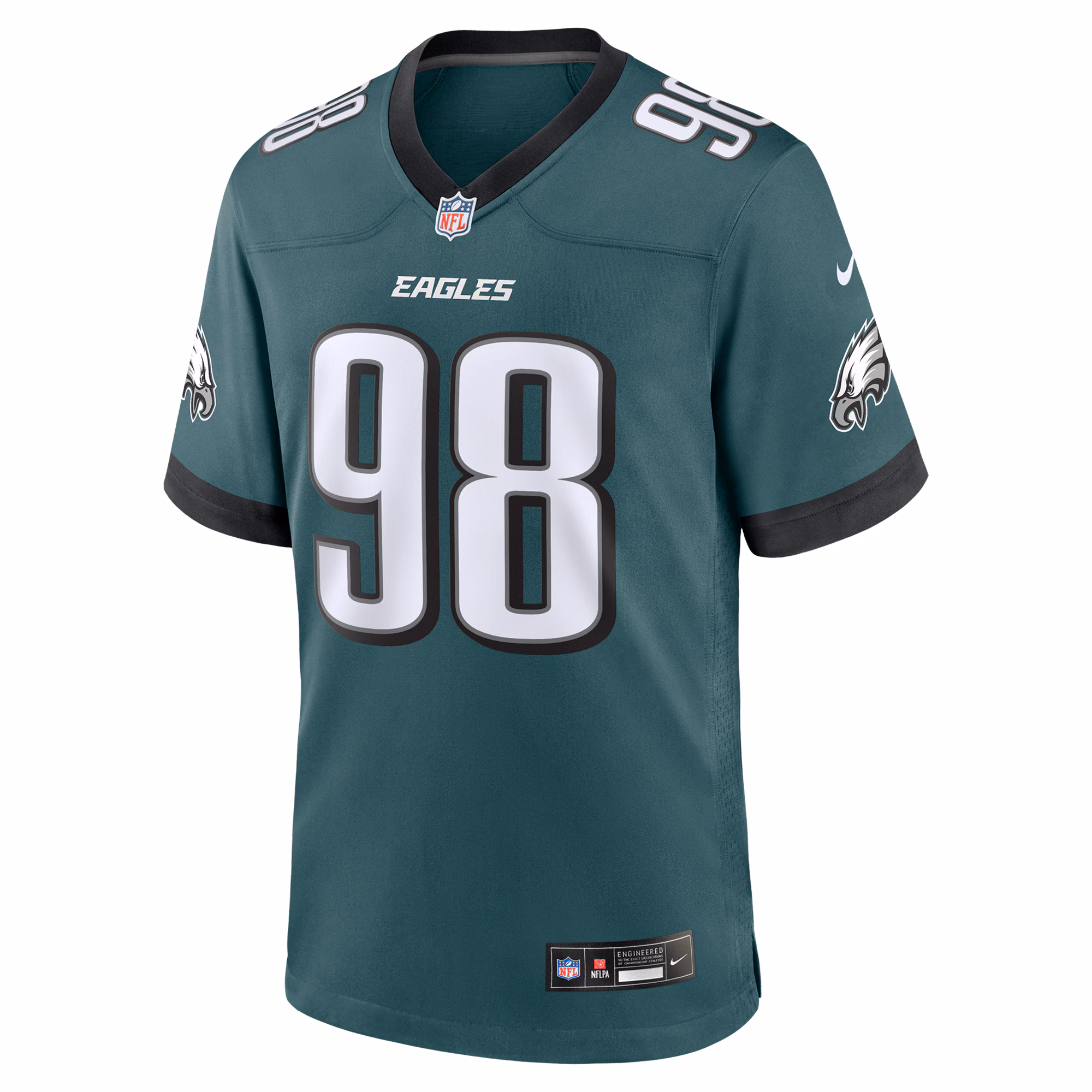 Jalen Carter Philadelphia Eagles #98 Team Game Jersey - Midnight Green