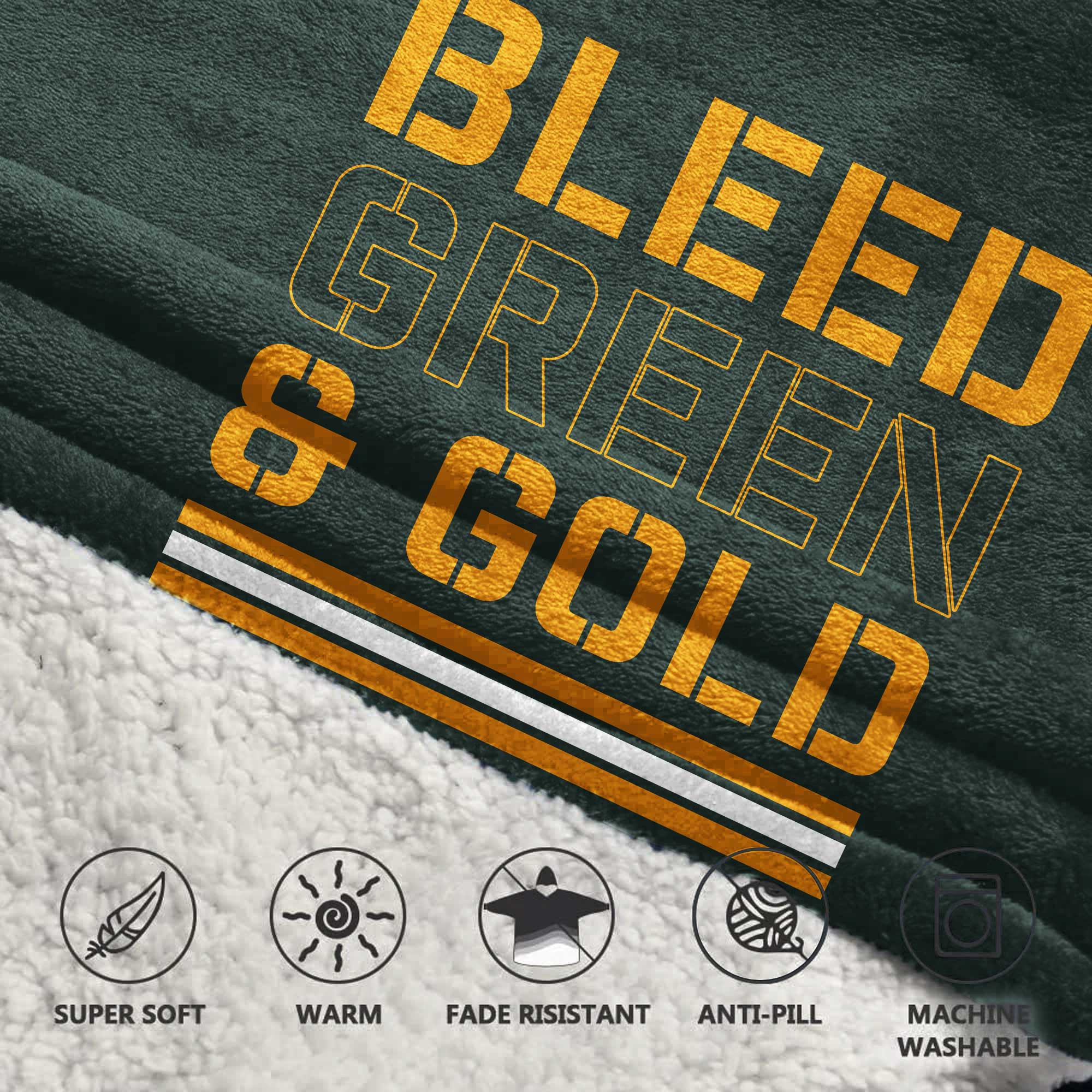 Adult 10 Green Bay Football Unisex Blanket Hoodie