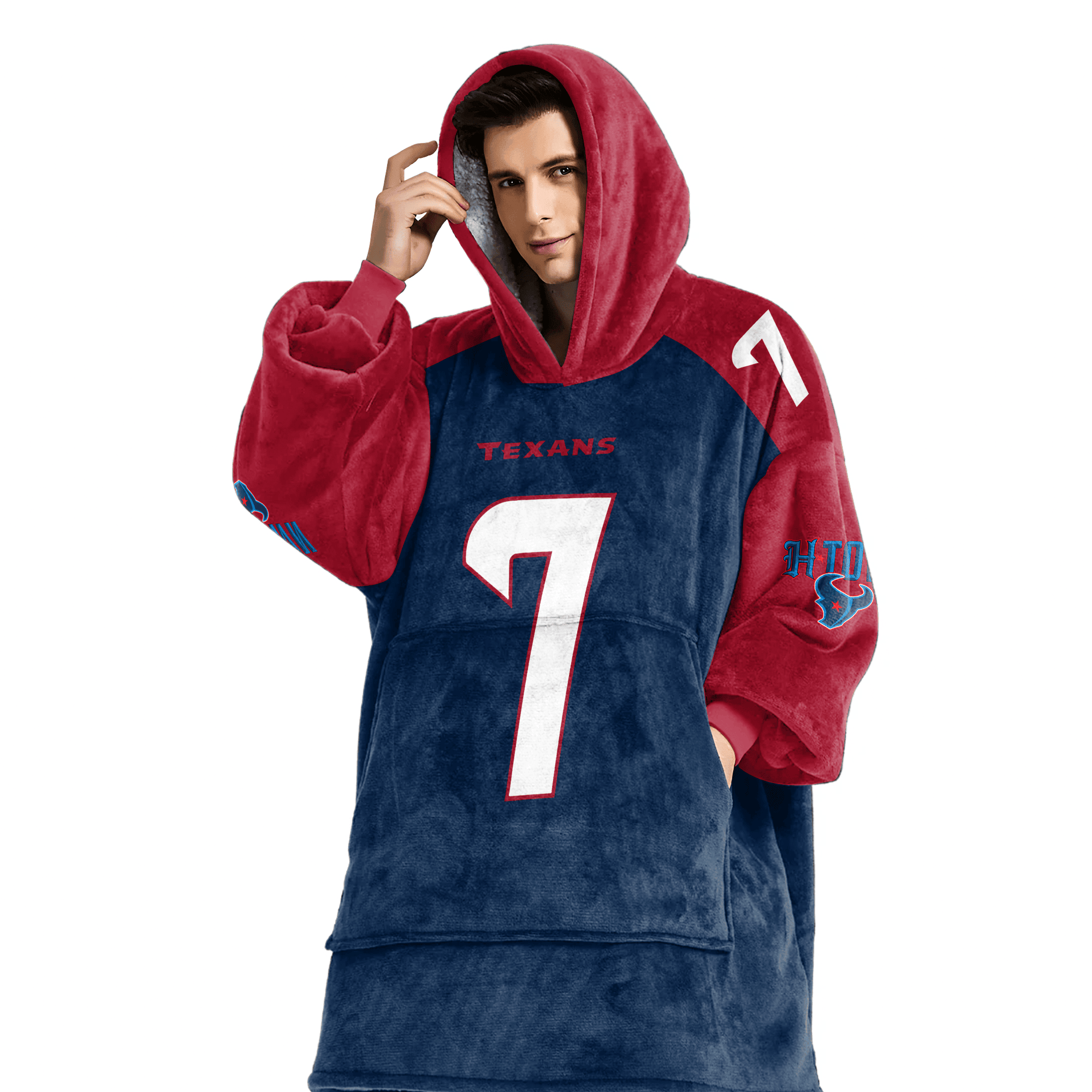 Adult C.S 7 Houston Football Unisex Blanket Hoodie