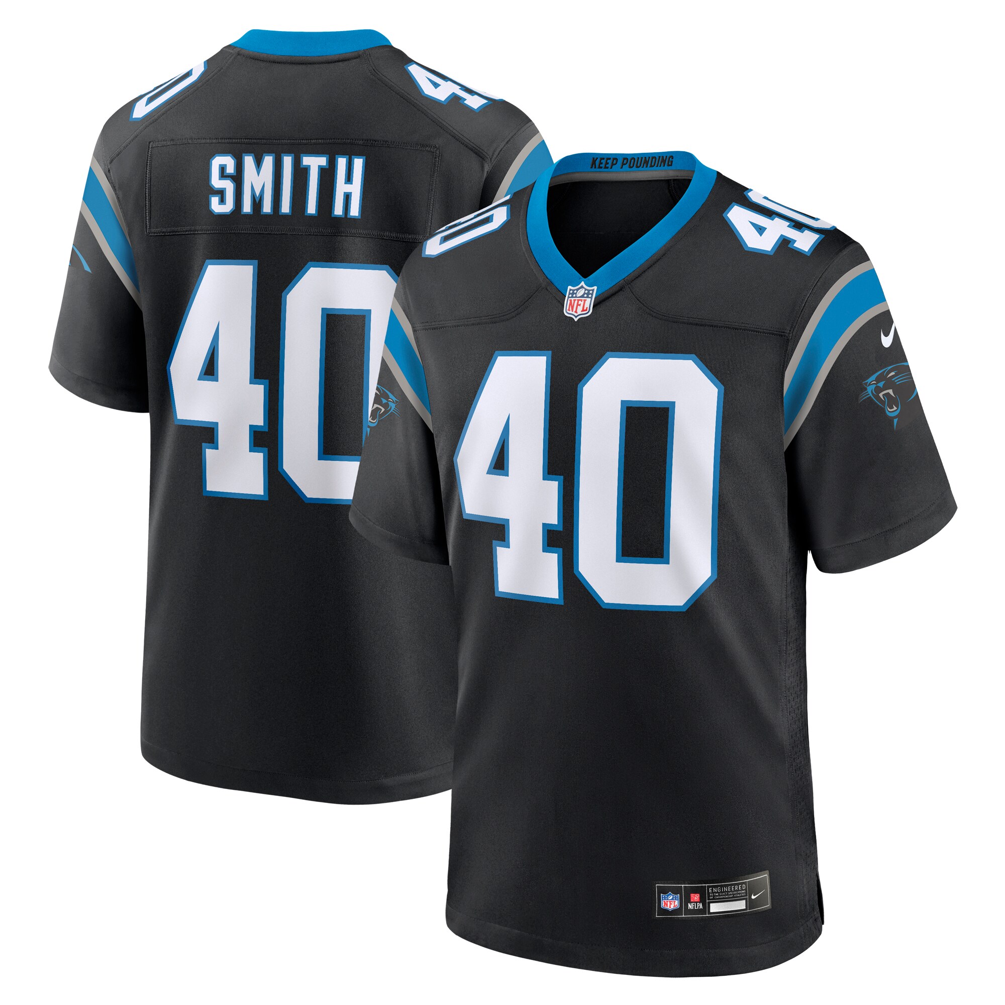 Brandon Smith Carolina Panthers  Team Game Jersey - Black