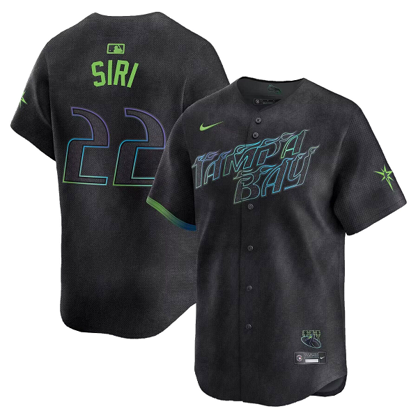 Men's Tampa Bay Rays #22 Jose Siri  Charcoal 2024 City Connect Limited MLB Jersey