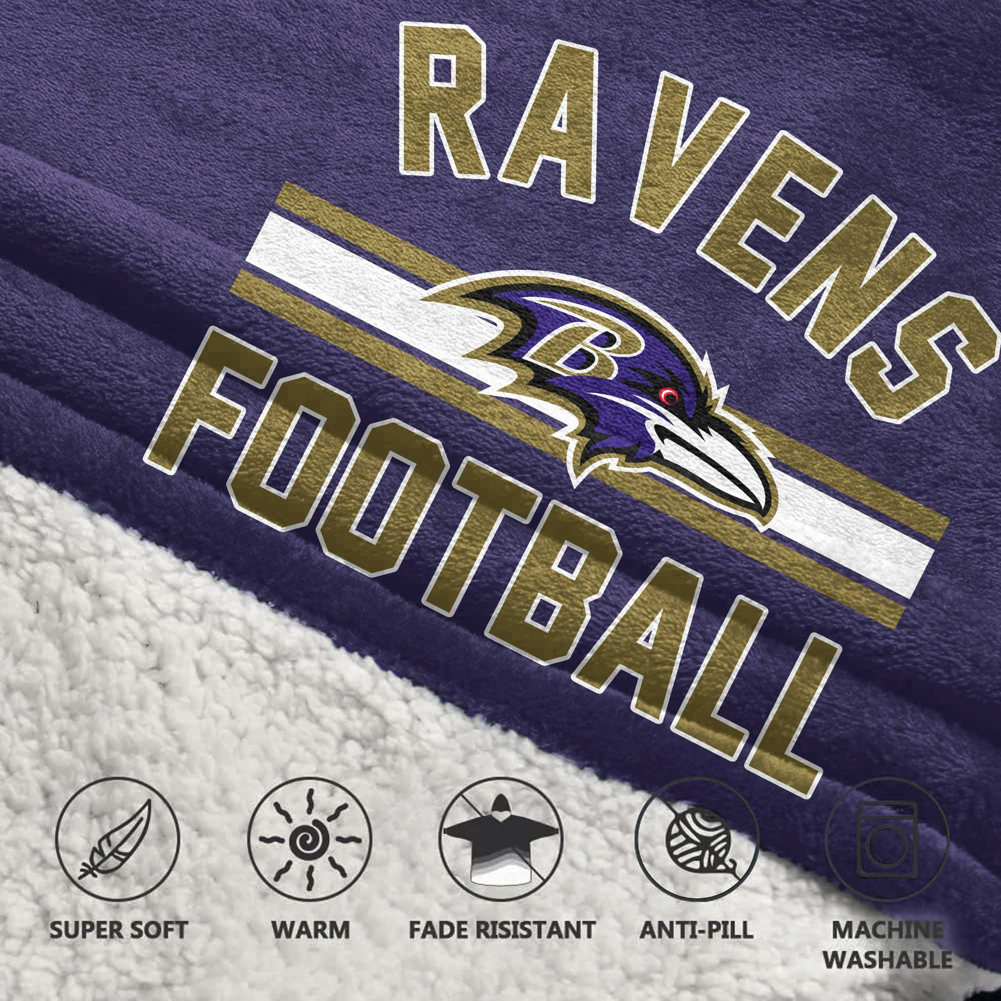 Adult L.J 8 Baltimore Football Unisex Blanket Hoodie