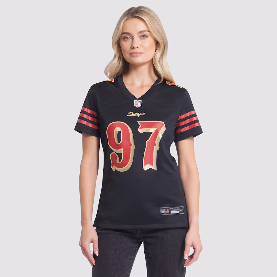 Nick Bosa #97 San Francisco 49ers Women's 2025 Rivalries Collection Game Jersey - Black