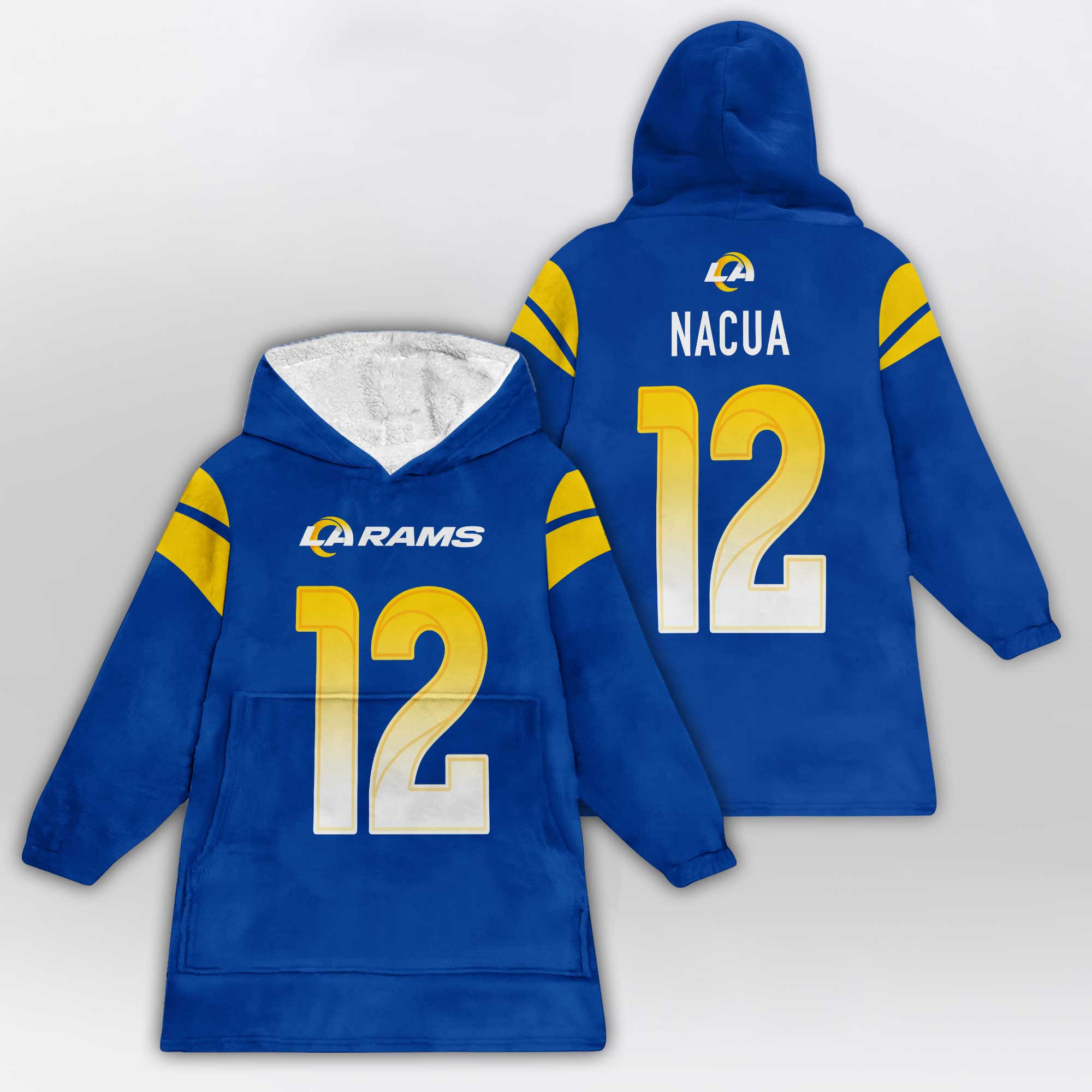 Adult P.N 12 Los Angeles R Football Unisex Blanket Hoodie