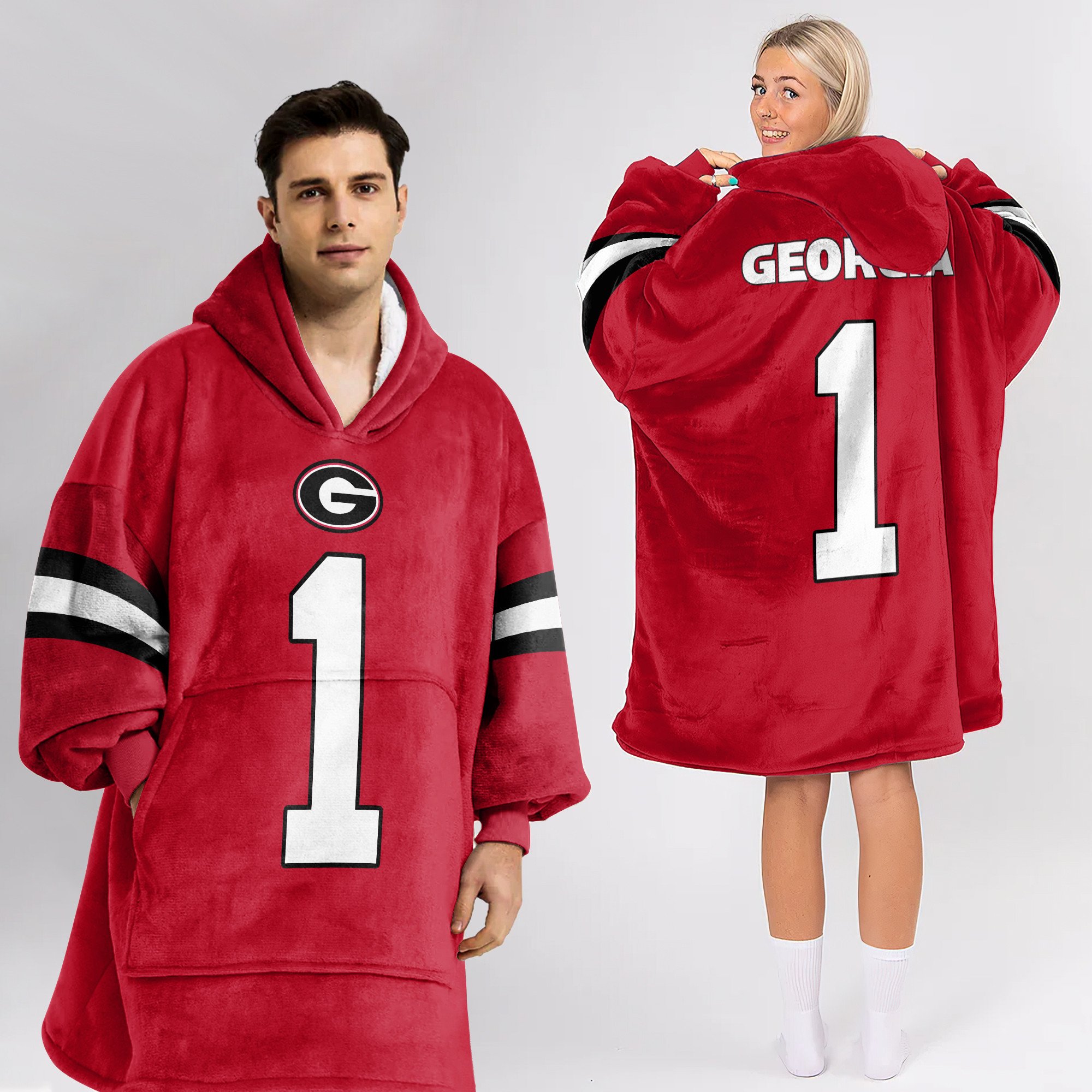 Adult 1 Georgia Football Unisex Blanket Hoodie
