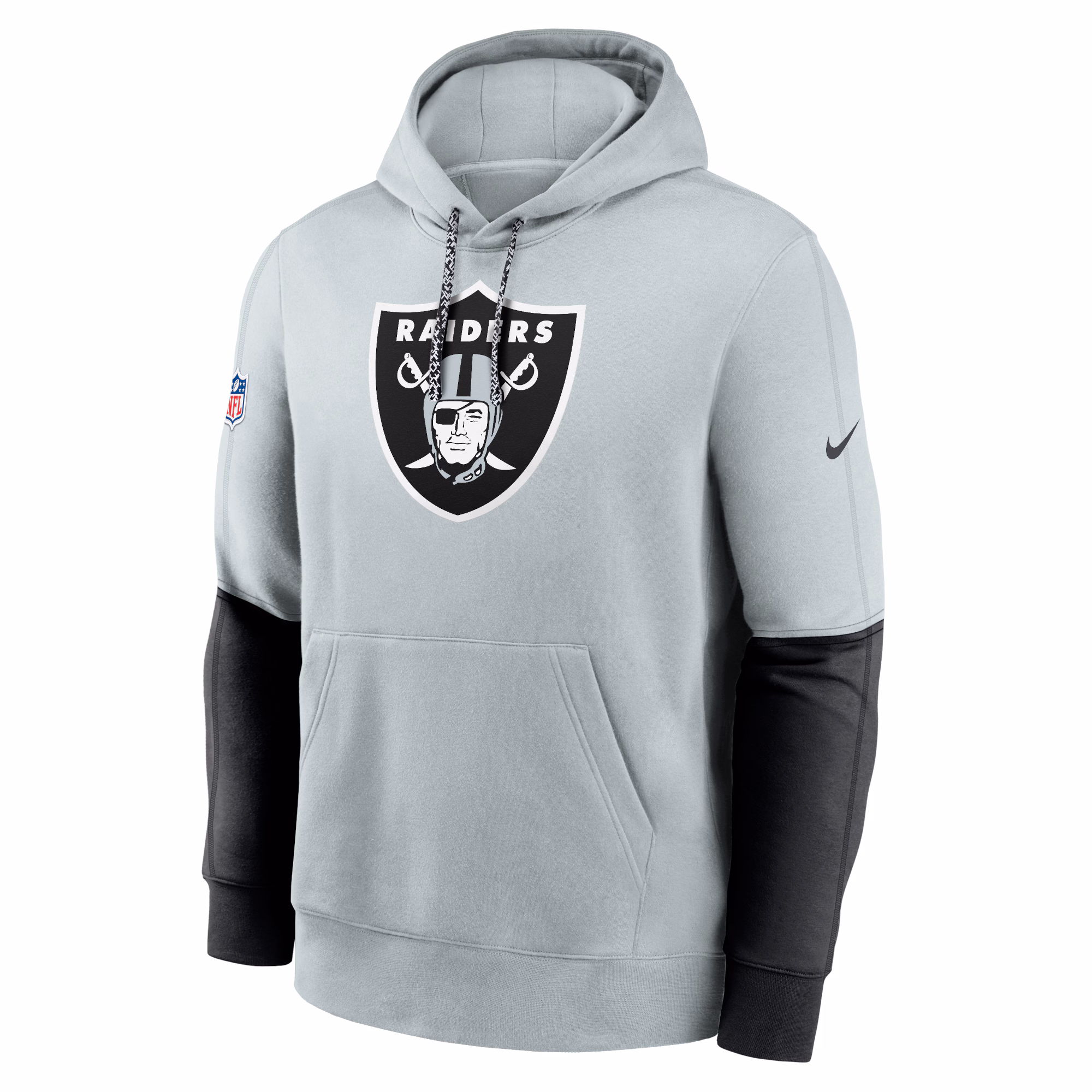 Las Vegas Raiders 2024 Sideline Club Pullover Hoodie - Silver
