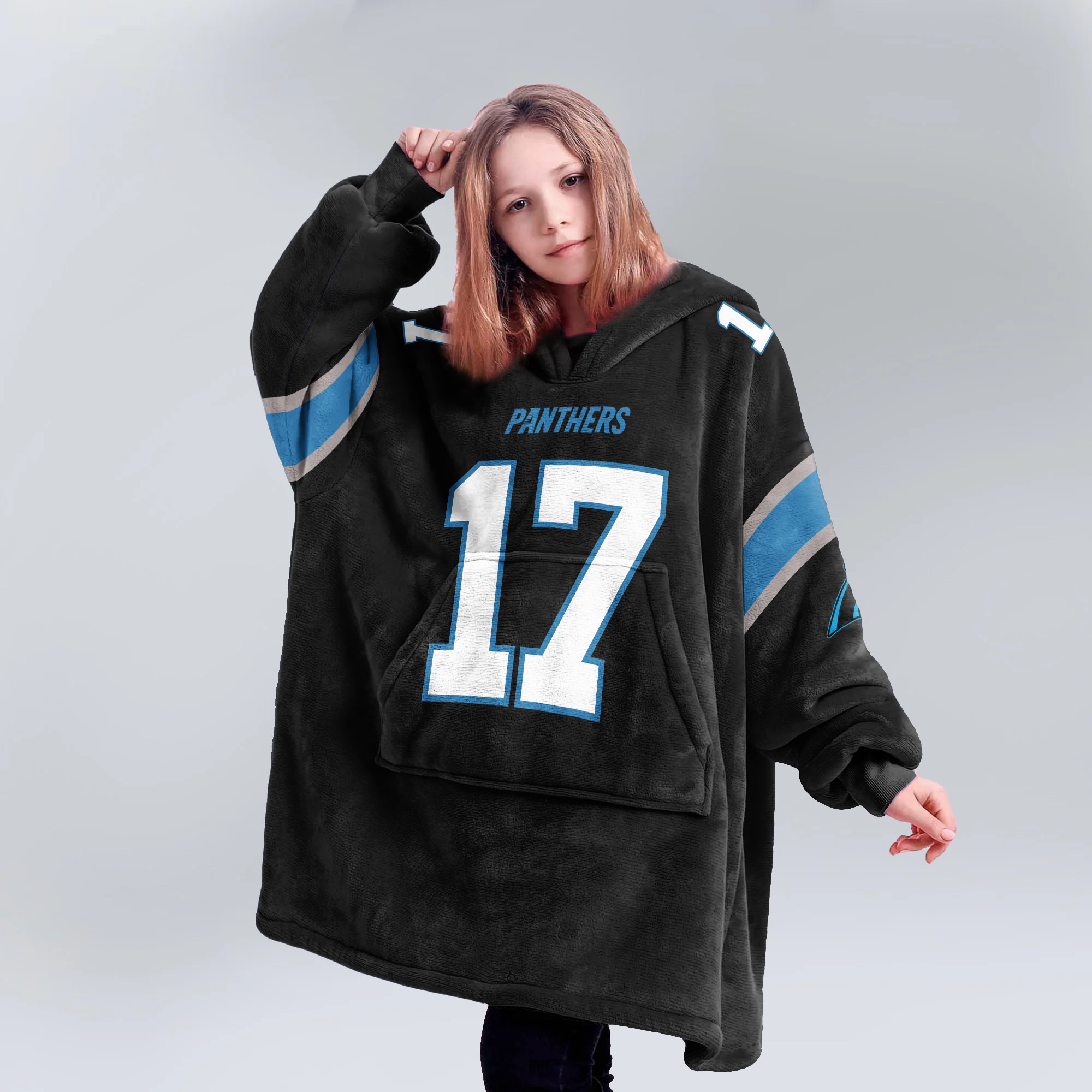 Adult XL 17 Carolina Panthers Football Unisex Blanket Hoodie