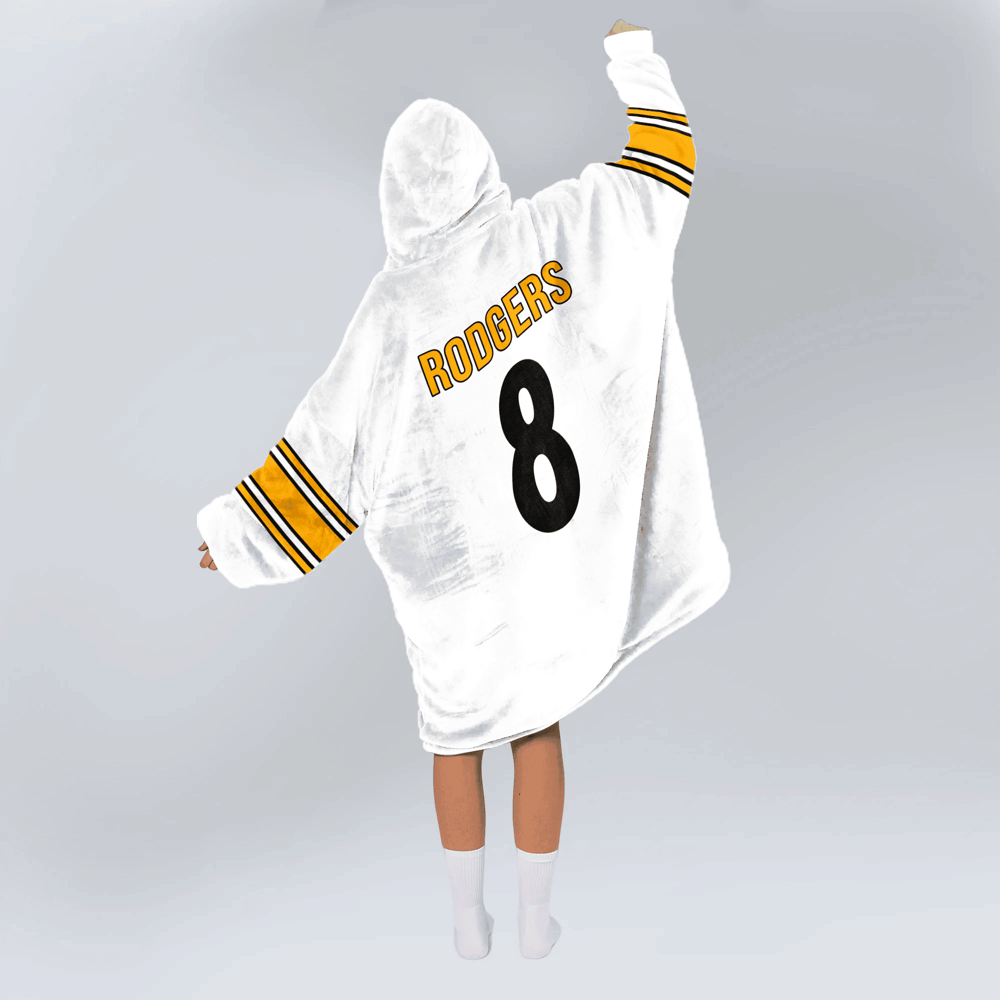 Adult 8 Pittsburgh Football Unisex Blanket Hoodie