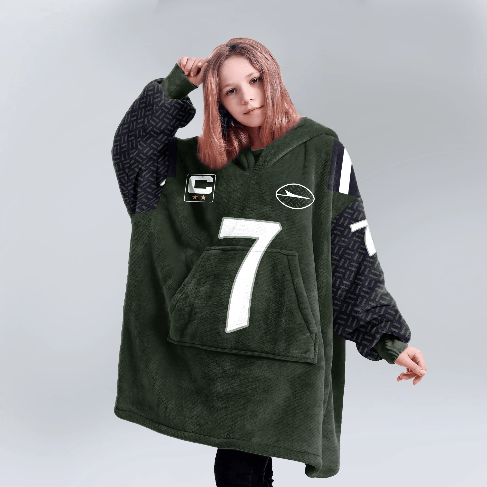 Kid J.F 7 Captain New York J Football Unisex Blanket Hoodie
