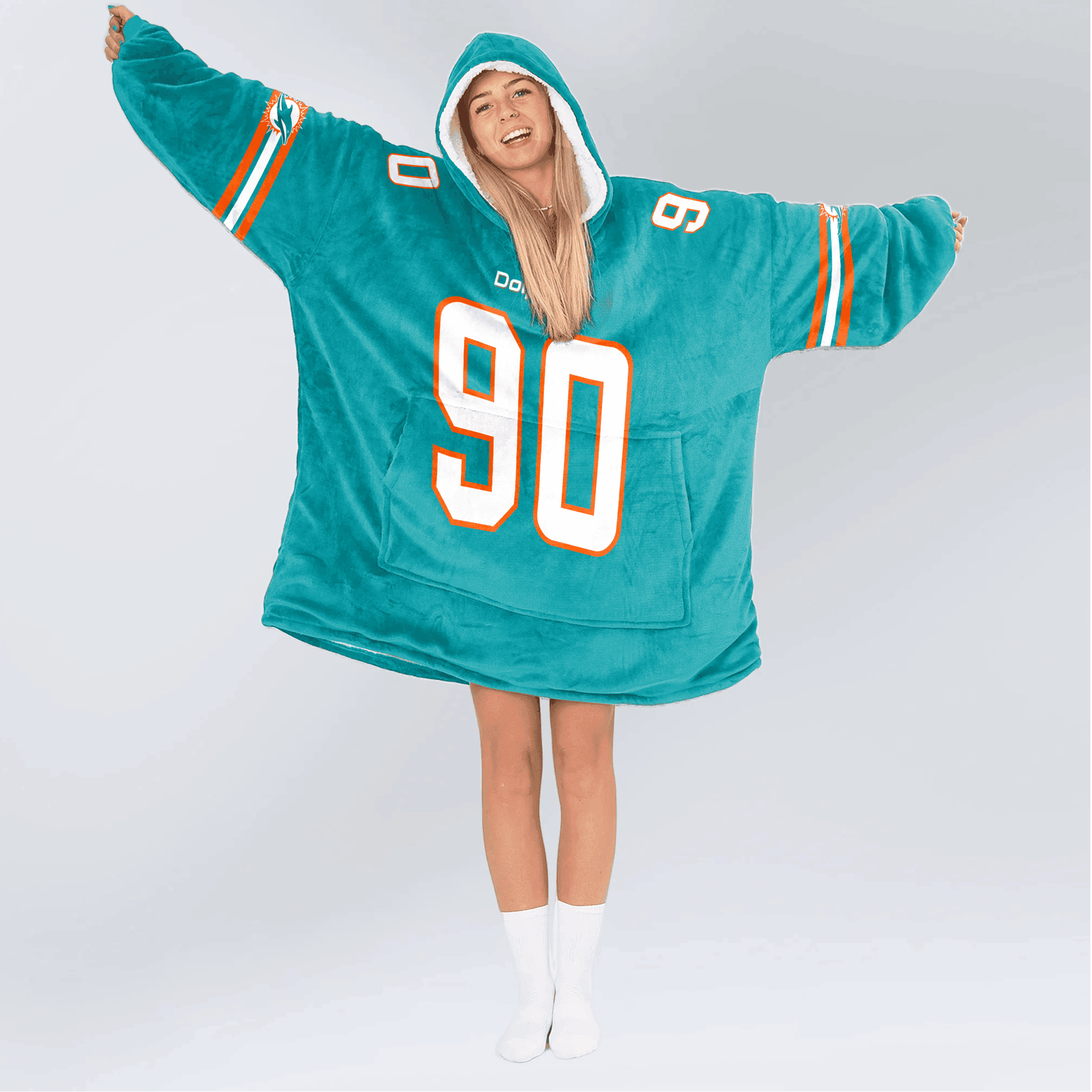 Adult 90 Miami Football Unisex Blanket Hoodie