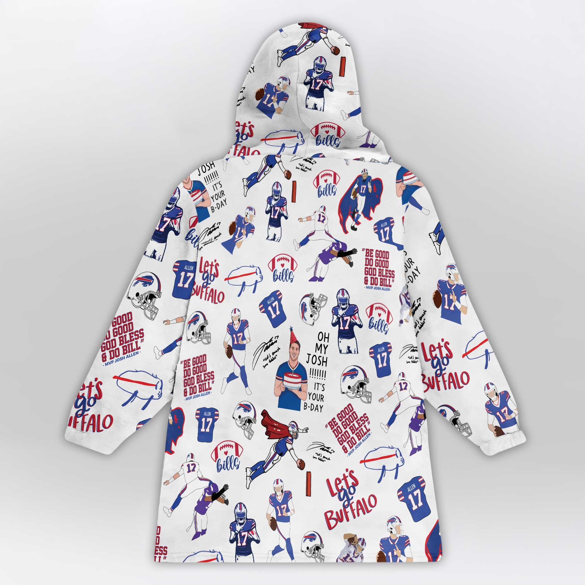 Pattern J.A 17 Buffalo Football Unisex Blanket Hoodie