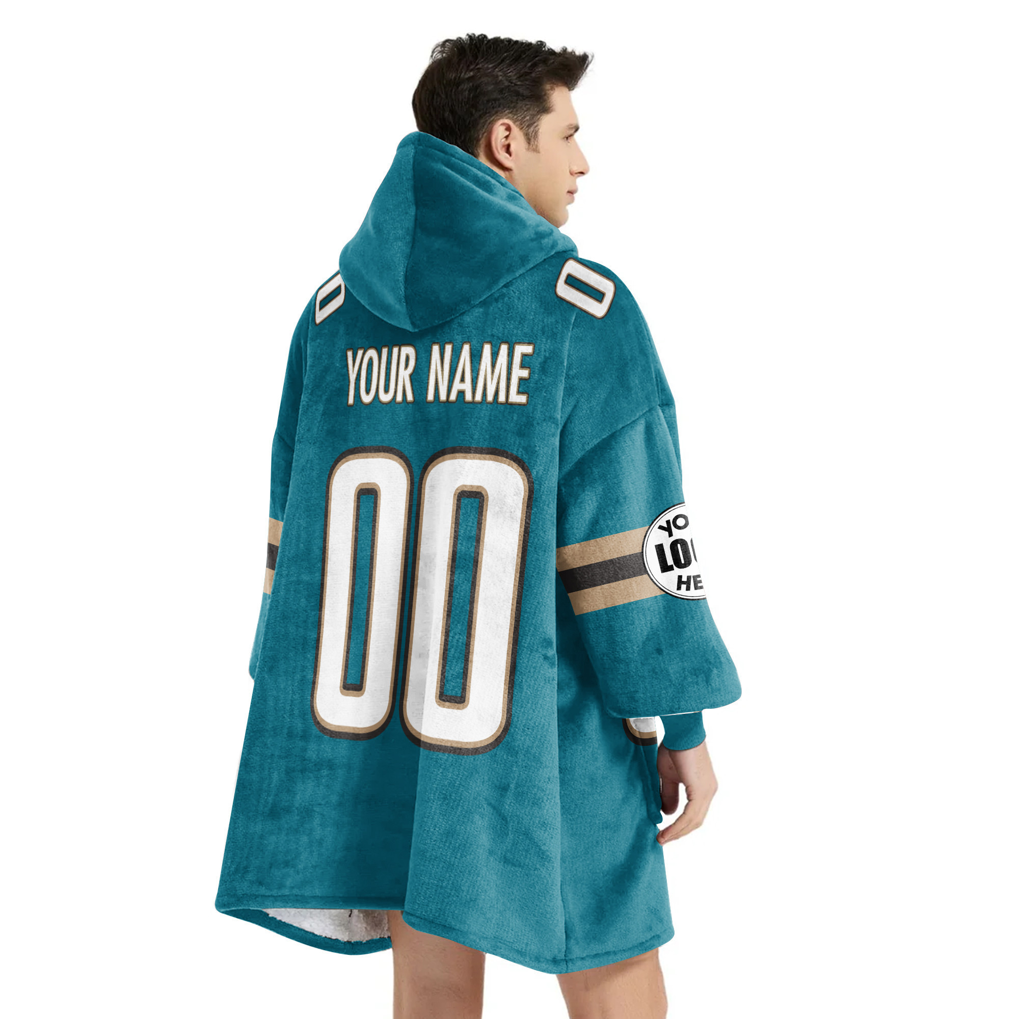 Adult Custom Blanket Hoodie Jacksonville Inspired Color