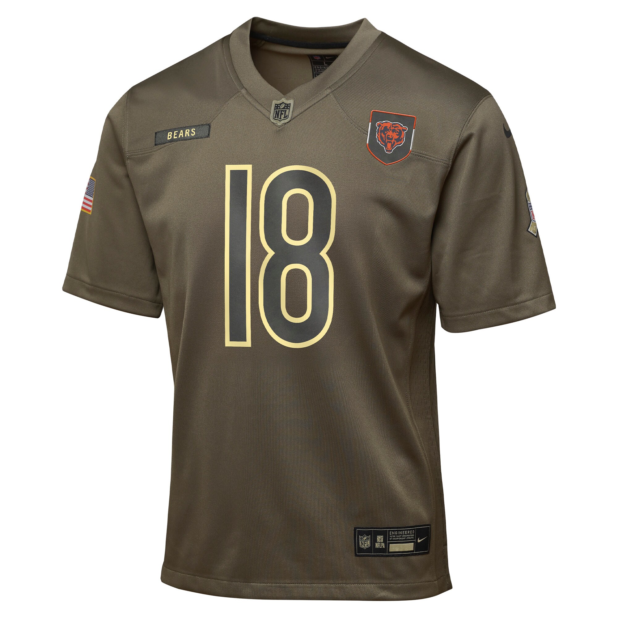 Youth Chicago Bears Caleb Williams Olive 2025 Salute to Service Game Jersey