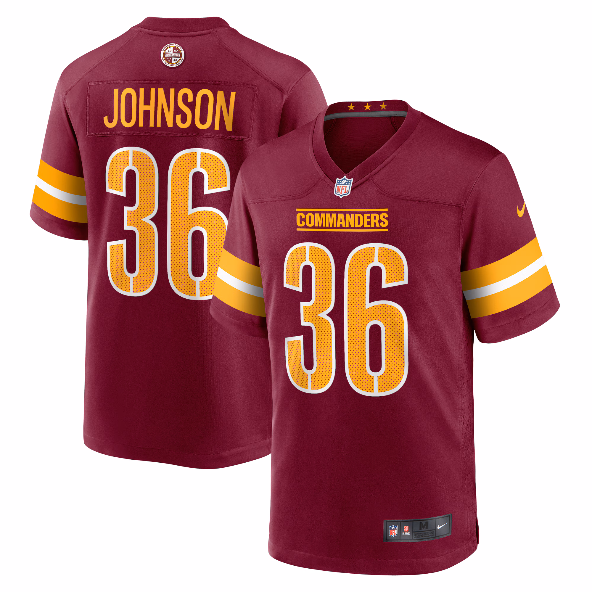 Danny Johnson Washington Commanders  Game Jersey -  Burgundy