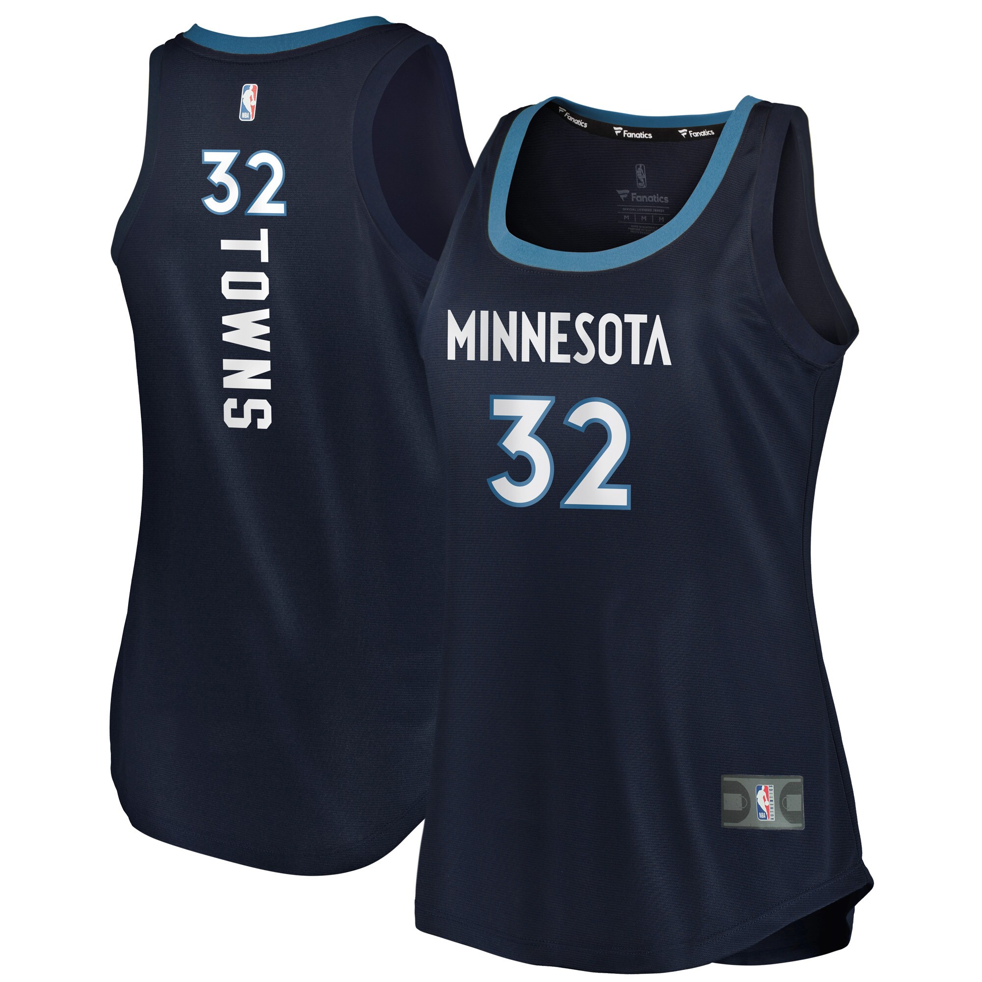 Karl-Anthony Towns Minnesota Timberwolves  Women's Fast Break Tank Jersey - Icon Edition - Navy
