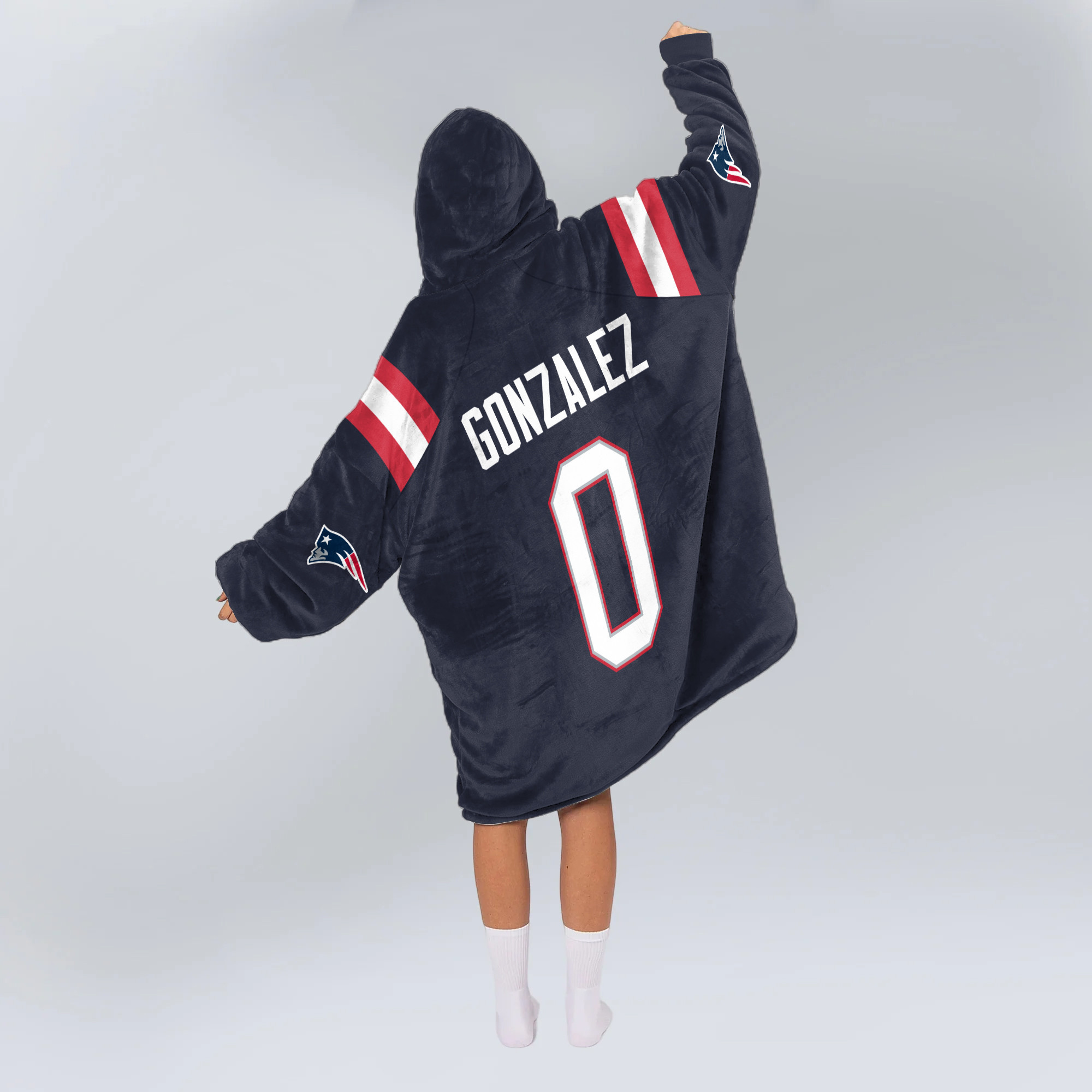 Adult CG 0 New England Football Unisex Blanket Hoodie