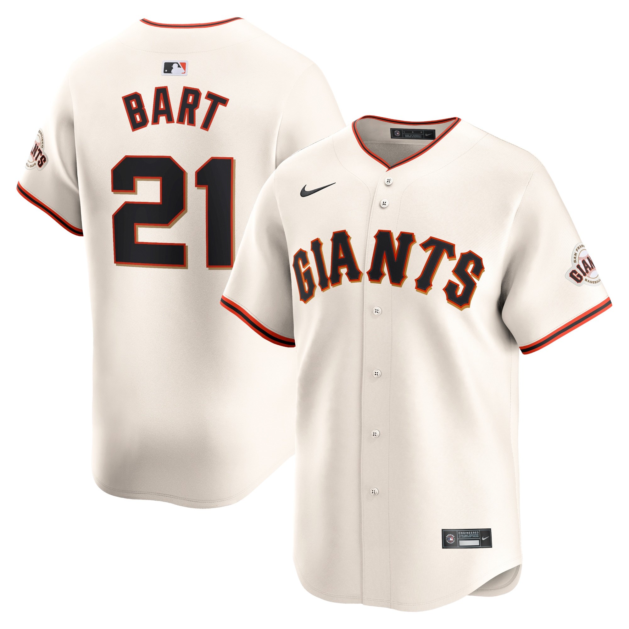 Men's San Francisco Giants Joey Bart  Cream Home Limited Player Jersey
