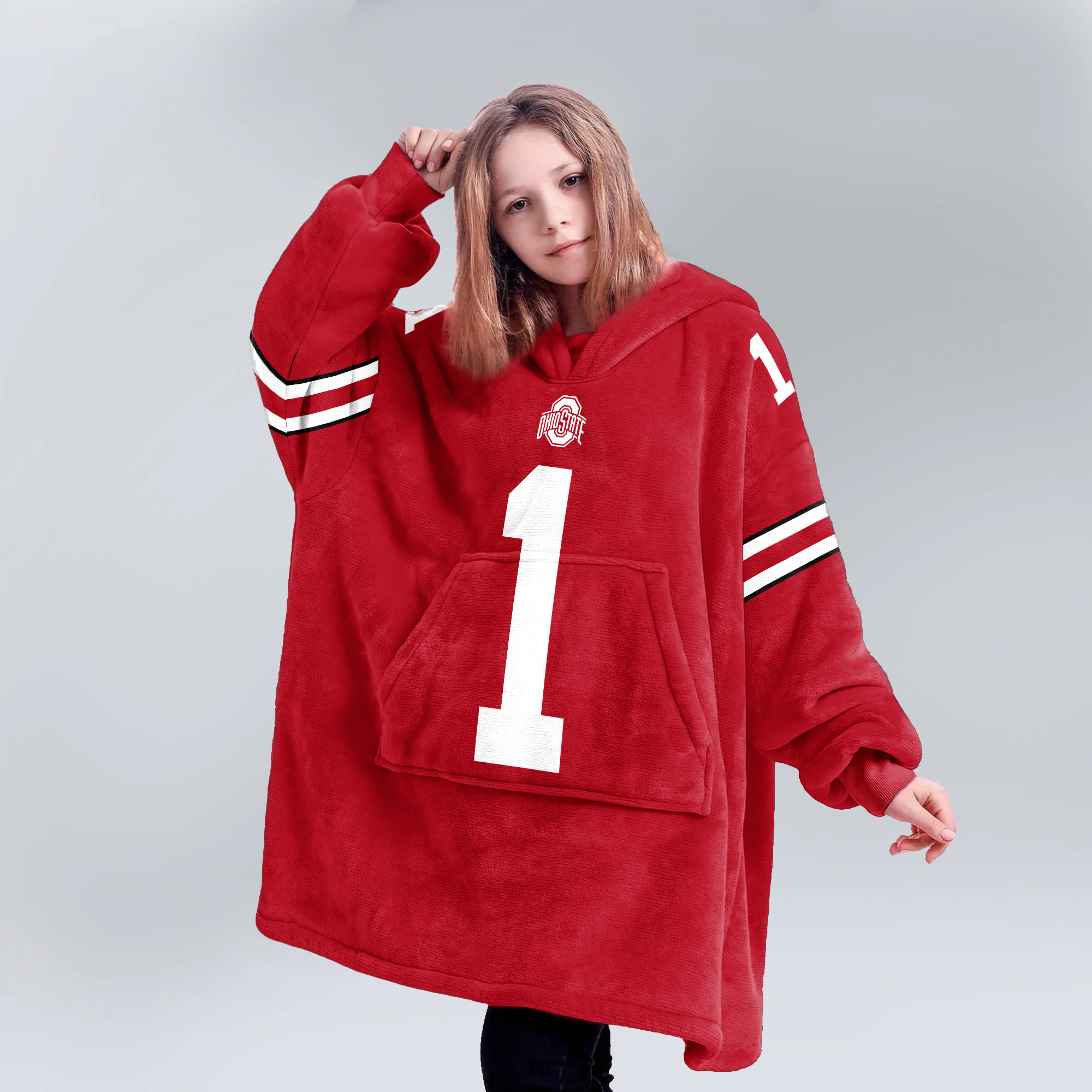 Kid #1 Ohio State Football Unisex Blanket Hoodie