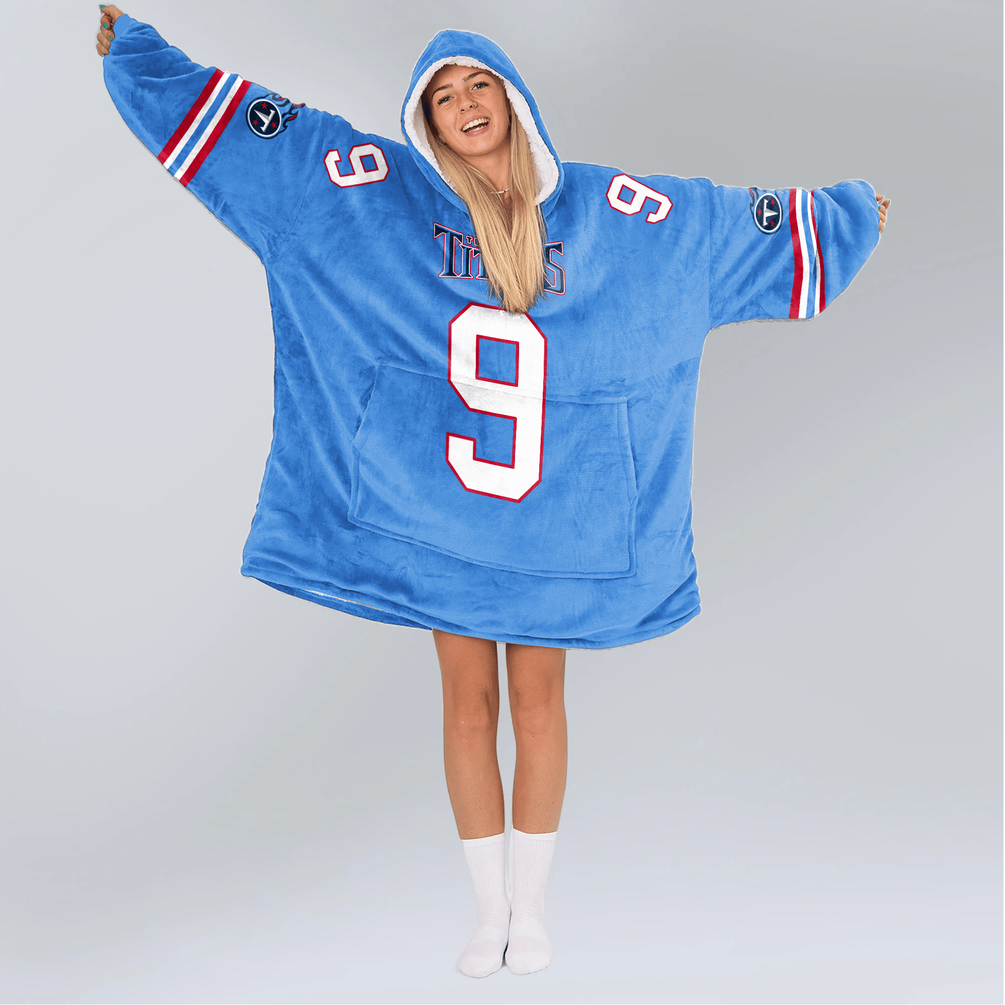 Adult S.M 9 Tennessee Football Unisex Blanket Hoodie