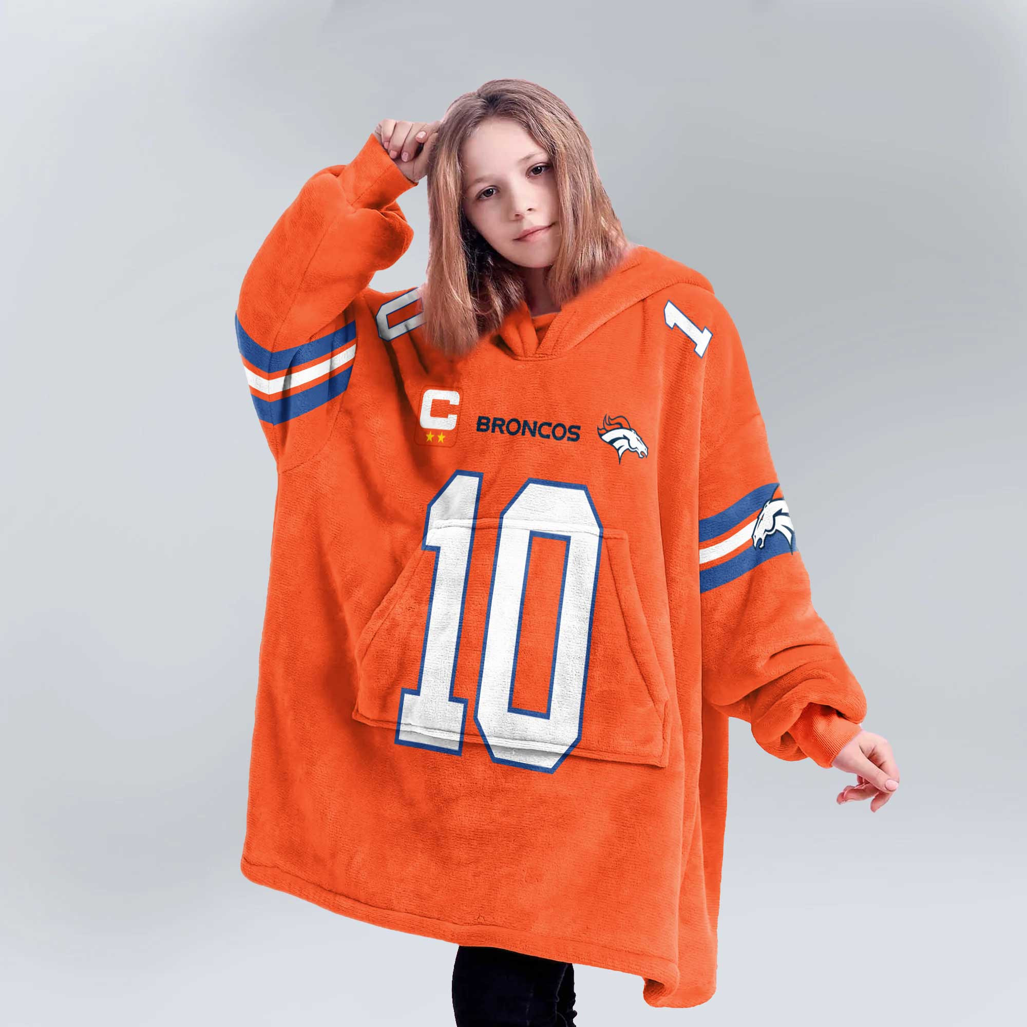 Kid B.N 10 Captain Denver Football Unisex Blanket Hoodie