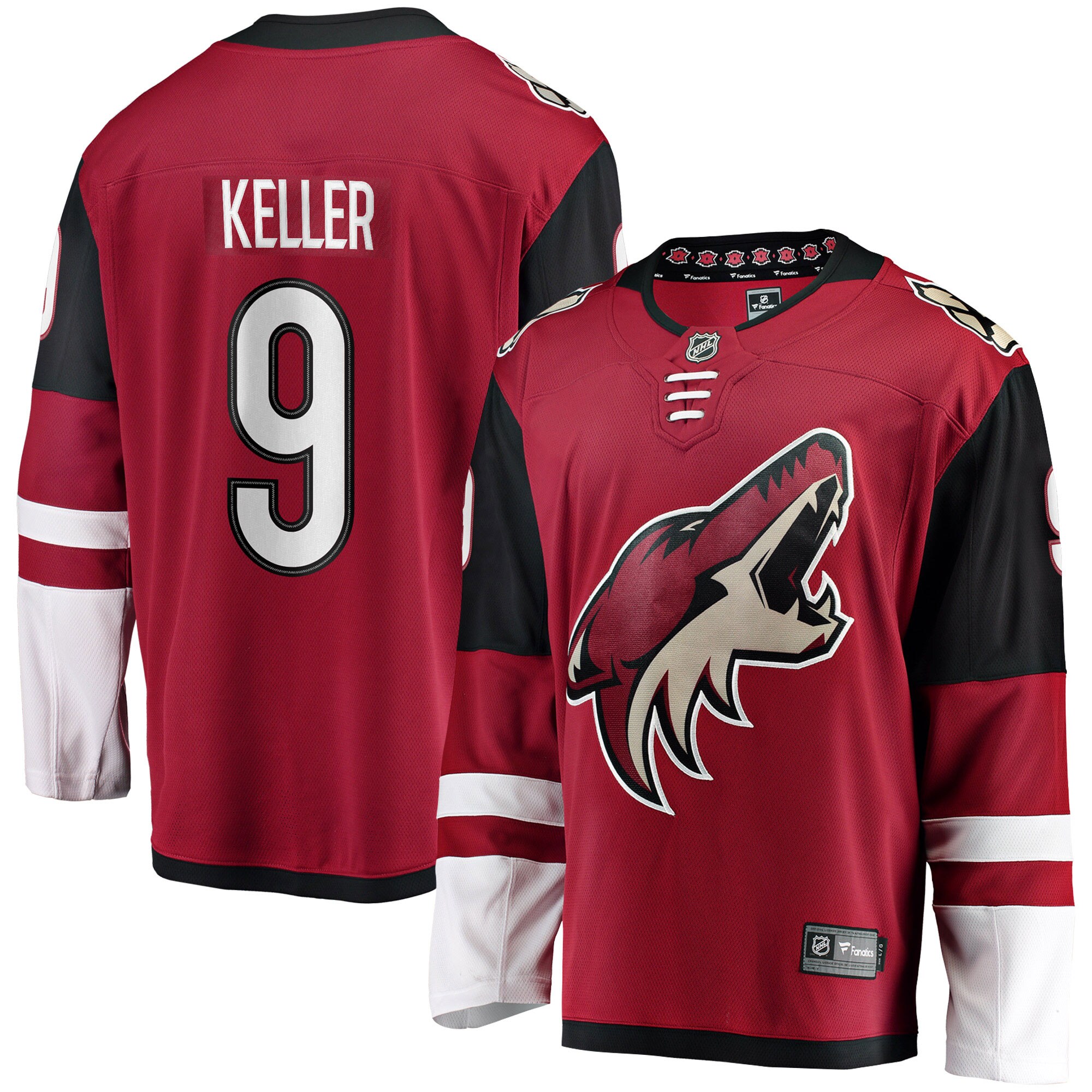 Clayton Keller Arizona Coyotes Home Premier Breakaway Player Jersey - Garnet