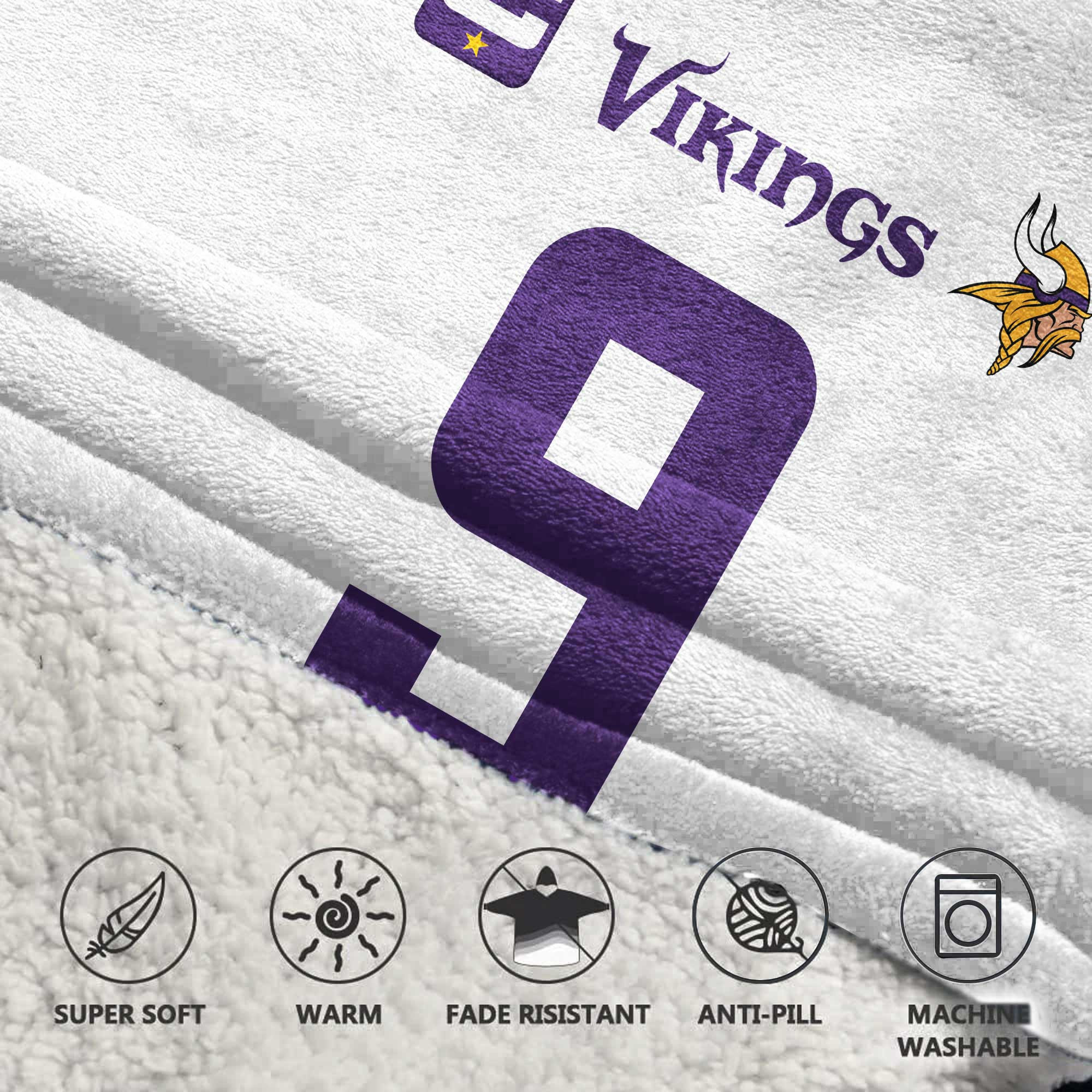Kid 9 Minnesota Football Unisex Blanket Hoodie