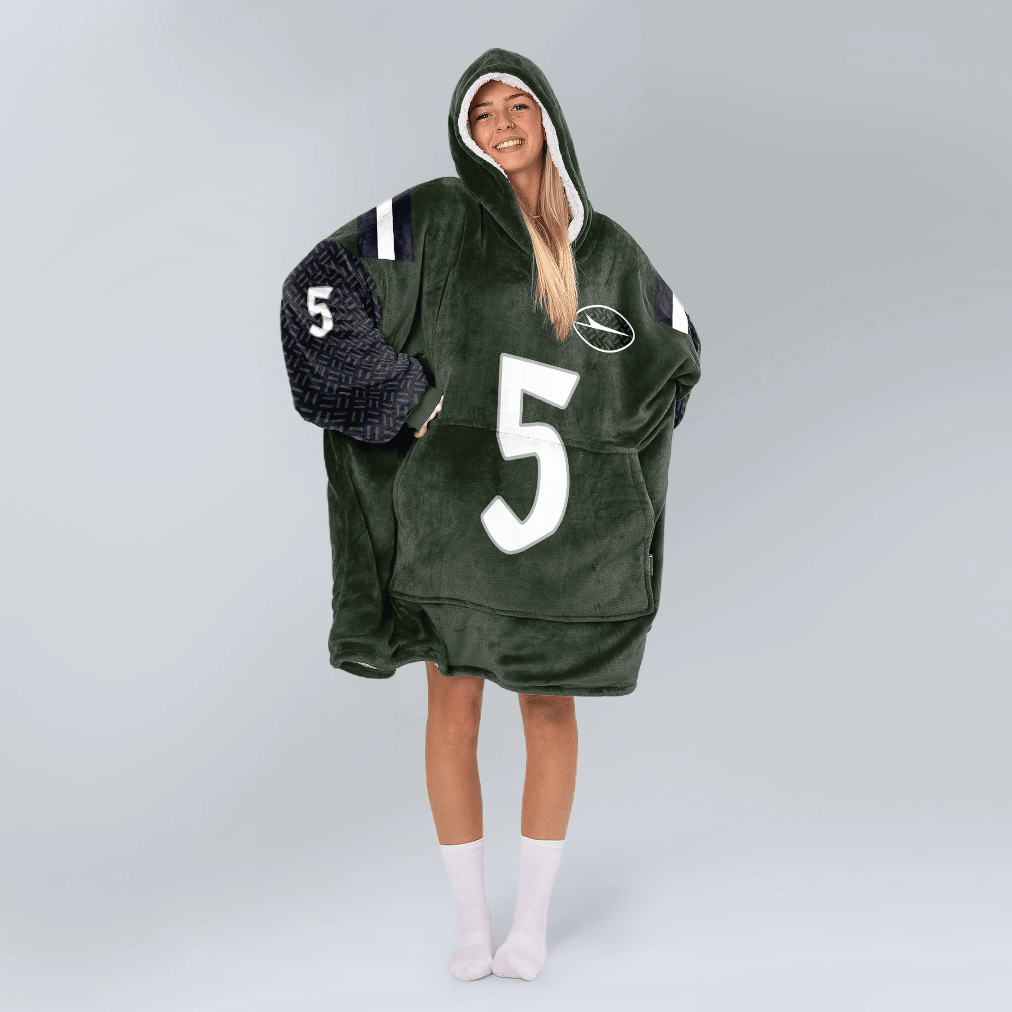 Adult G.W 5 New York J Football Unisex Blanket Hoodie