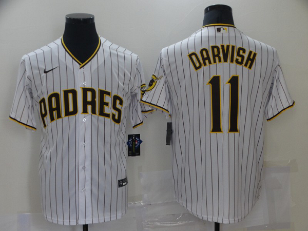 Men's San Diego Padres #11 Yu Darvish White Stitched MLB Cool Base  Jersey