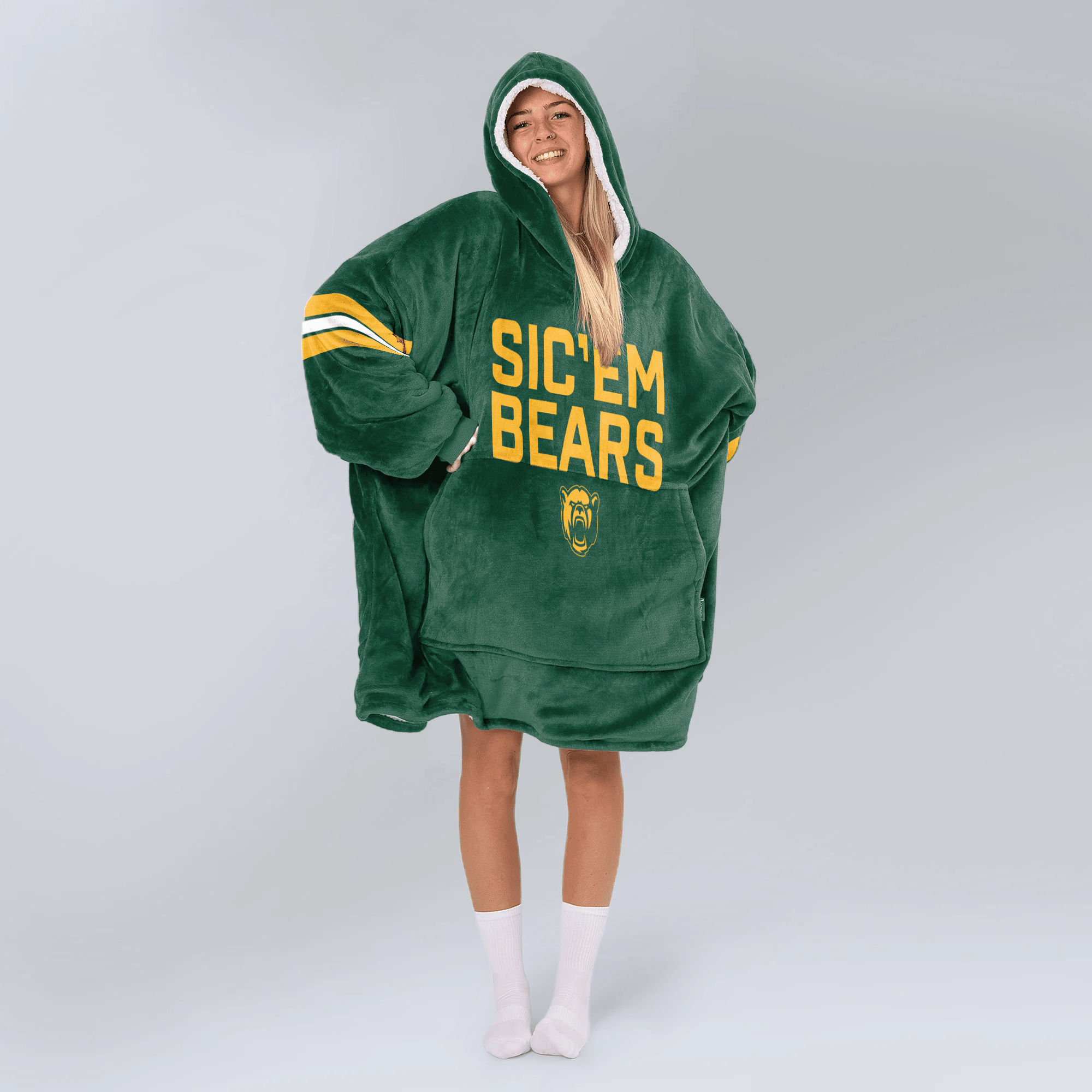 Adult #1 Baylor Football Unisex Blanket Hoodie