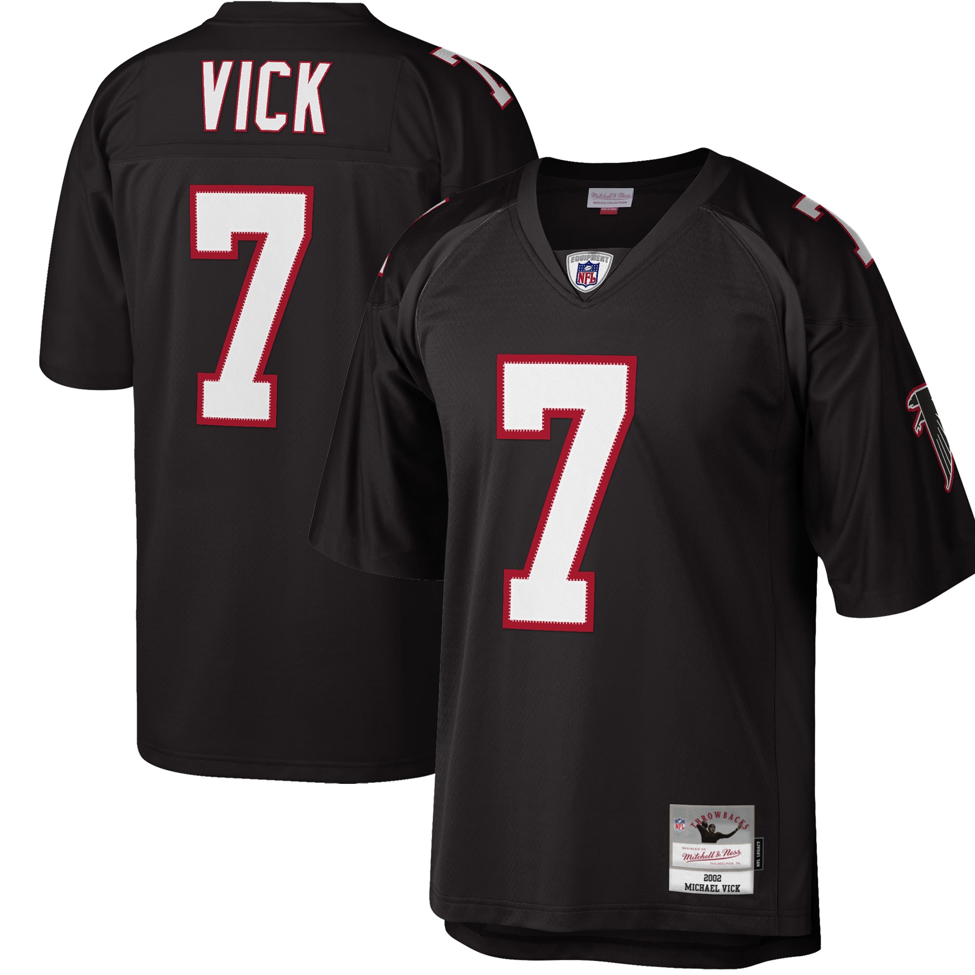 Michael Vick Atlanta Falcons  Big & Tall 2002 Retired Player Replica Jersey - Black