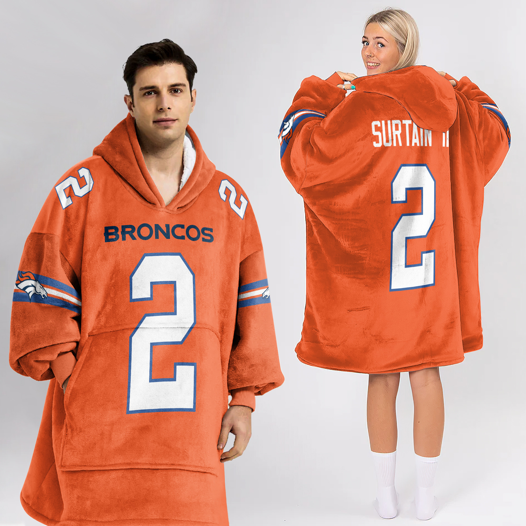 Adult S. II 2 Denver Football Unisex Blanket Hoodie